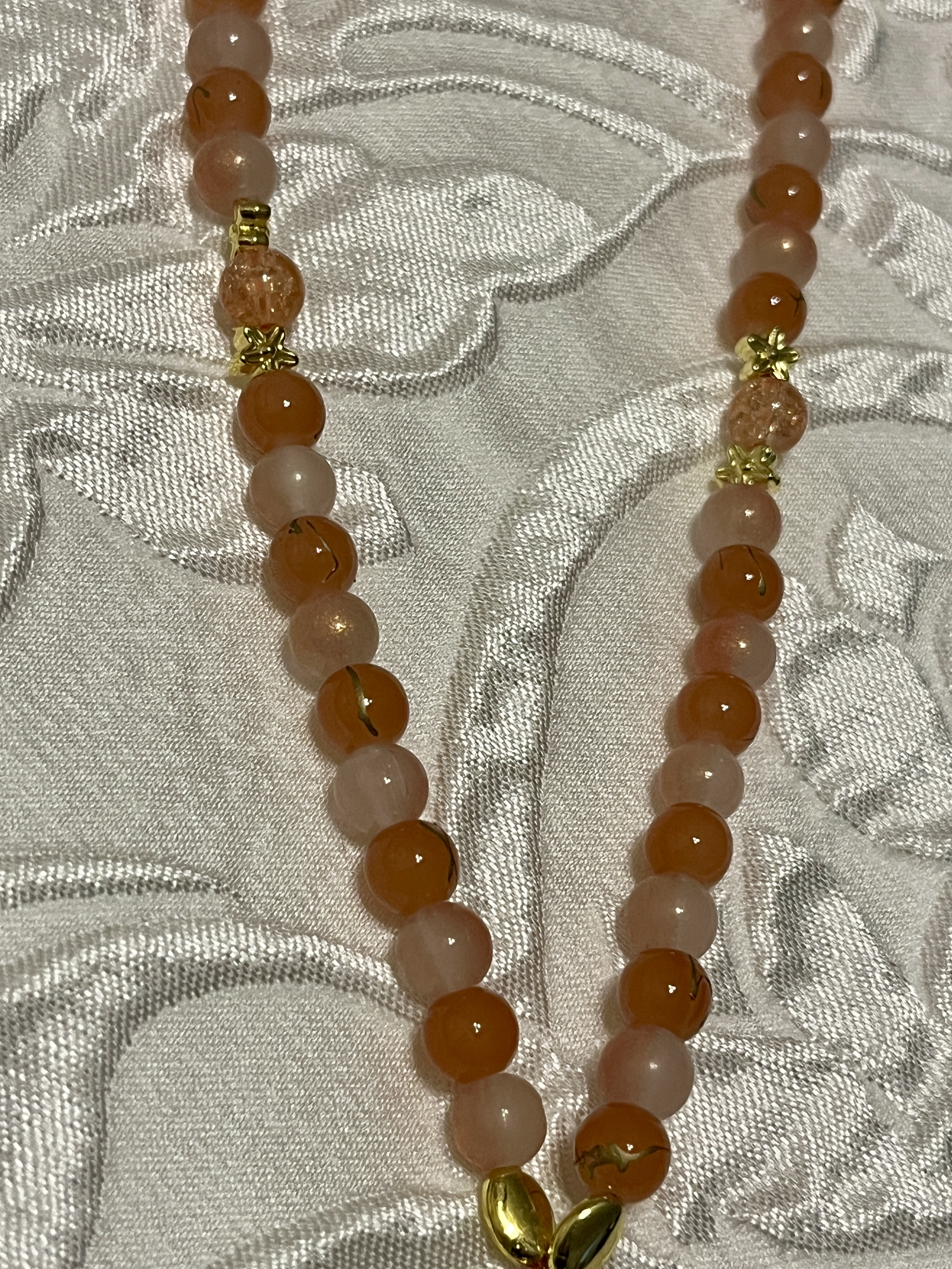 Light Orange Bead Rosary