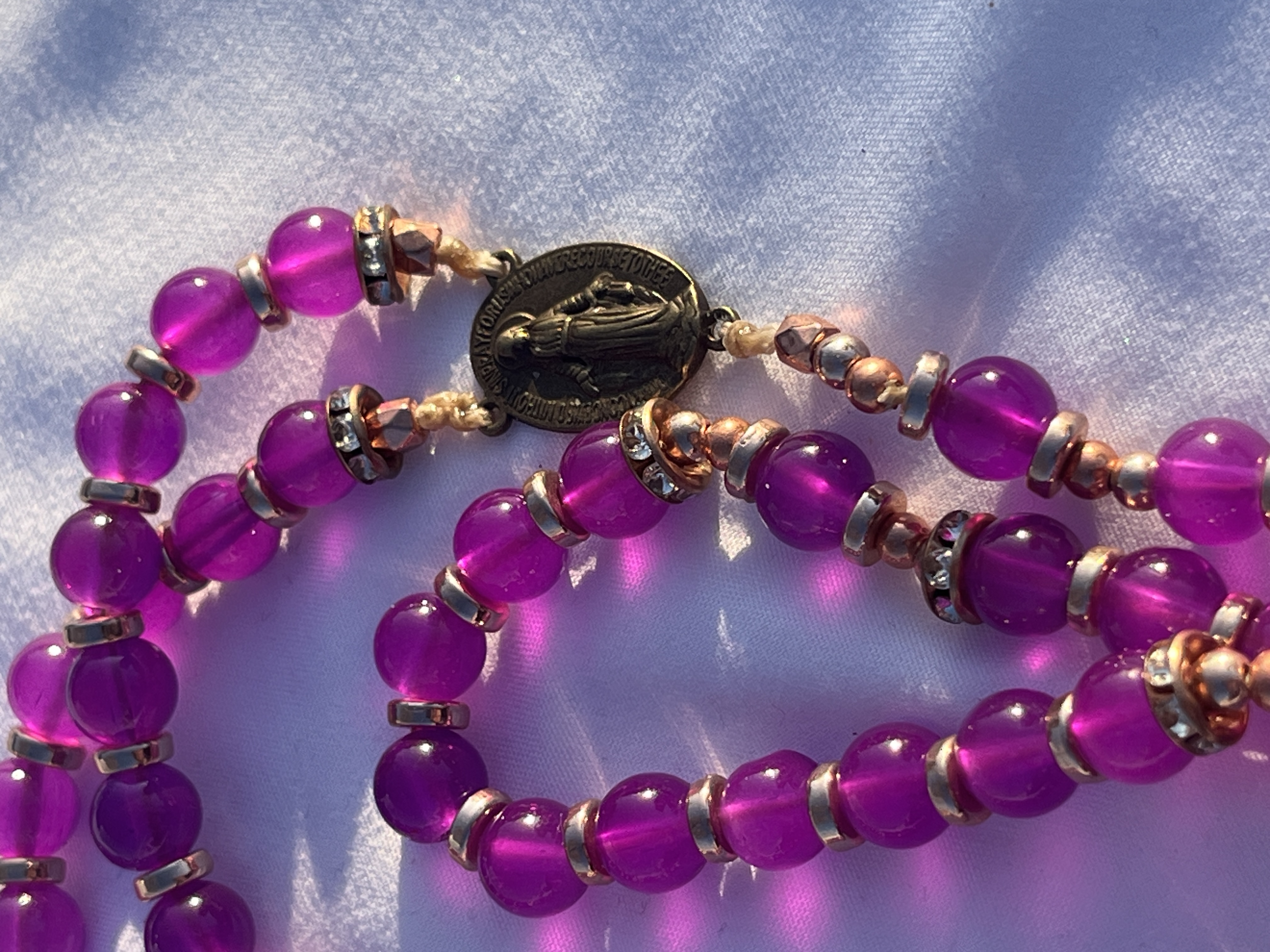 Purple Glass Rosary
