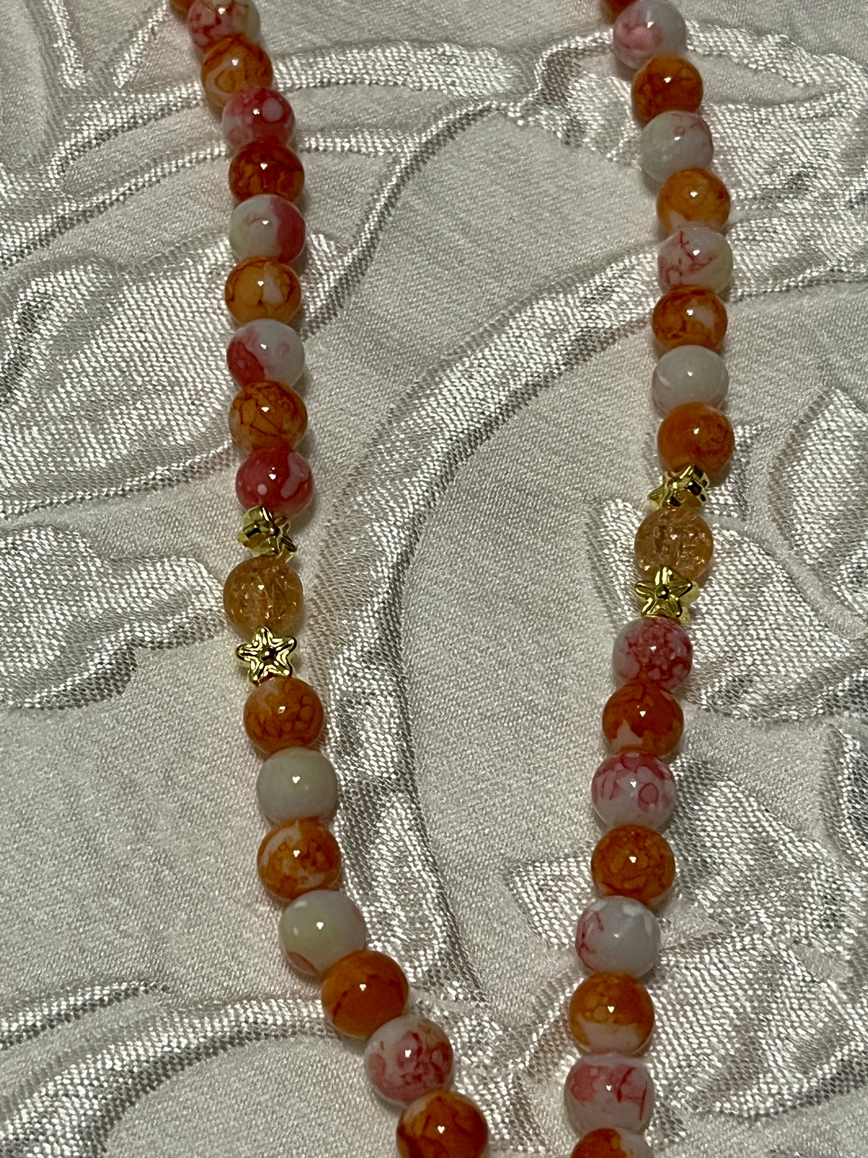 Handcrafted Orange Rosary Beads