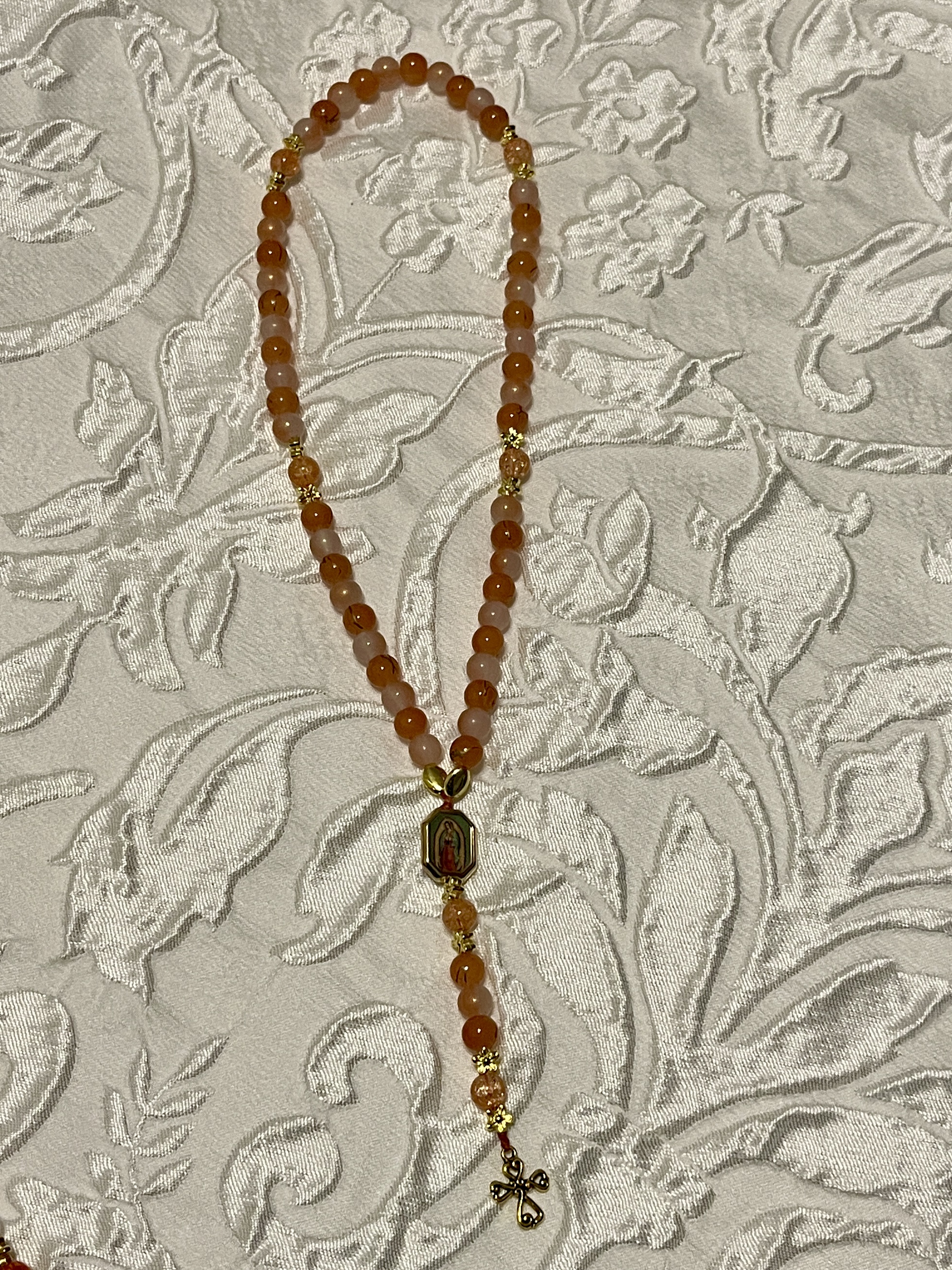 Light Orange Bead Rosary
