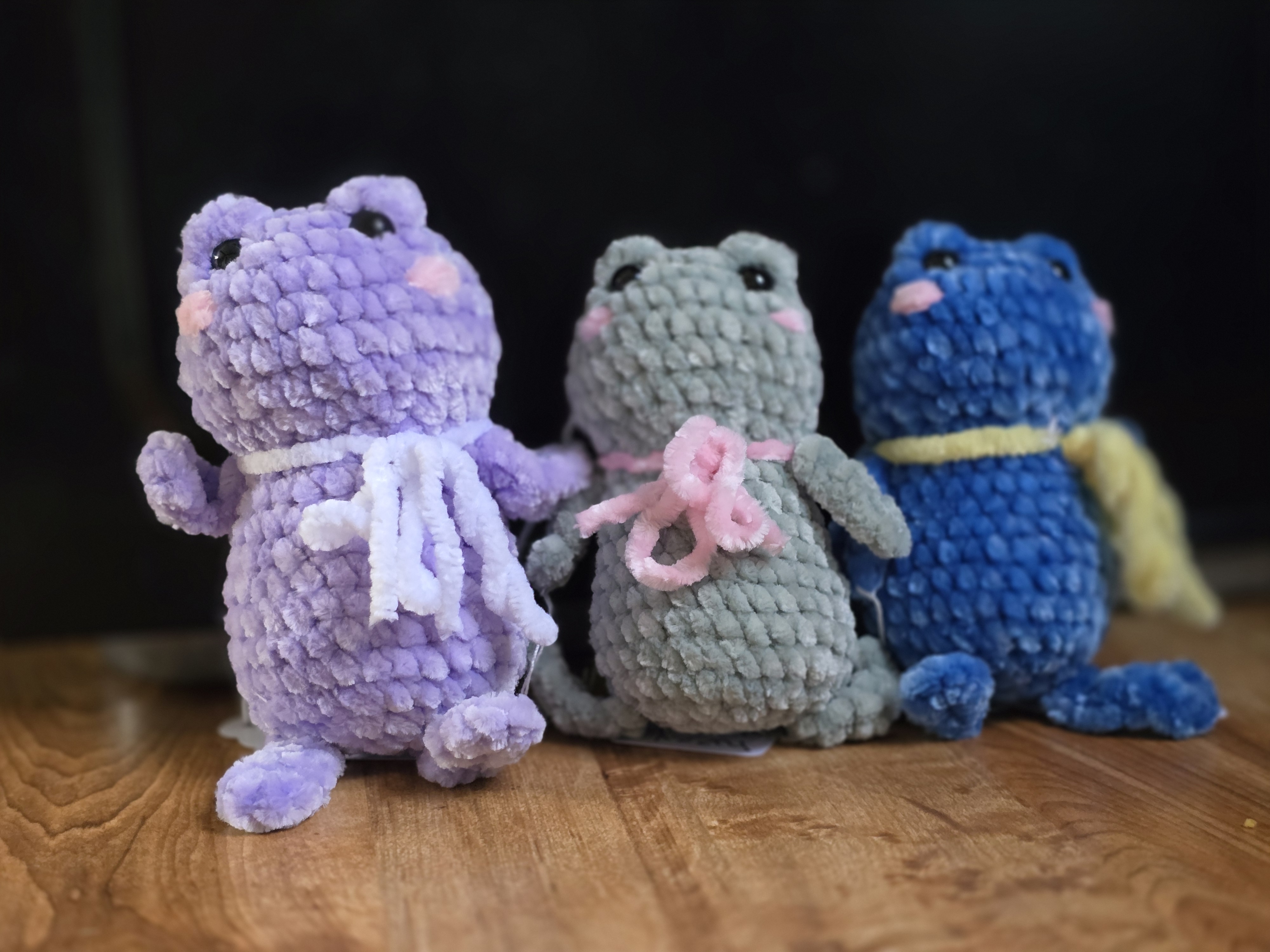 Handmade Crochet Frog Plushies