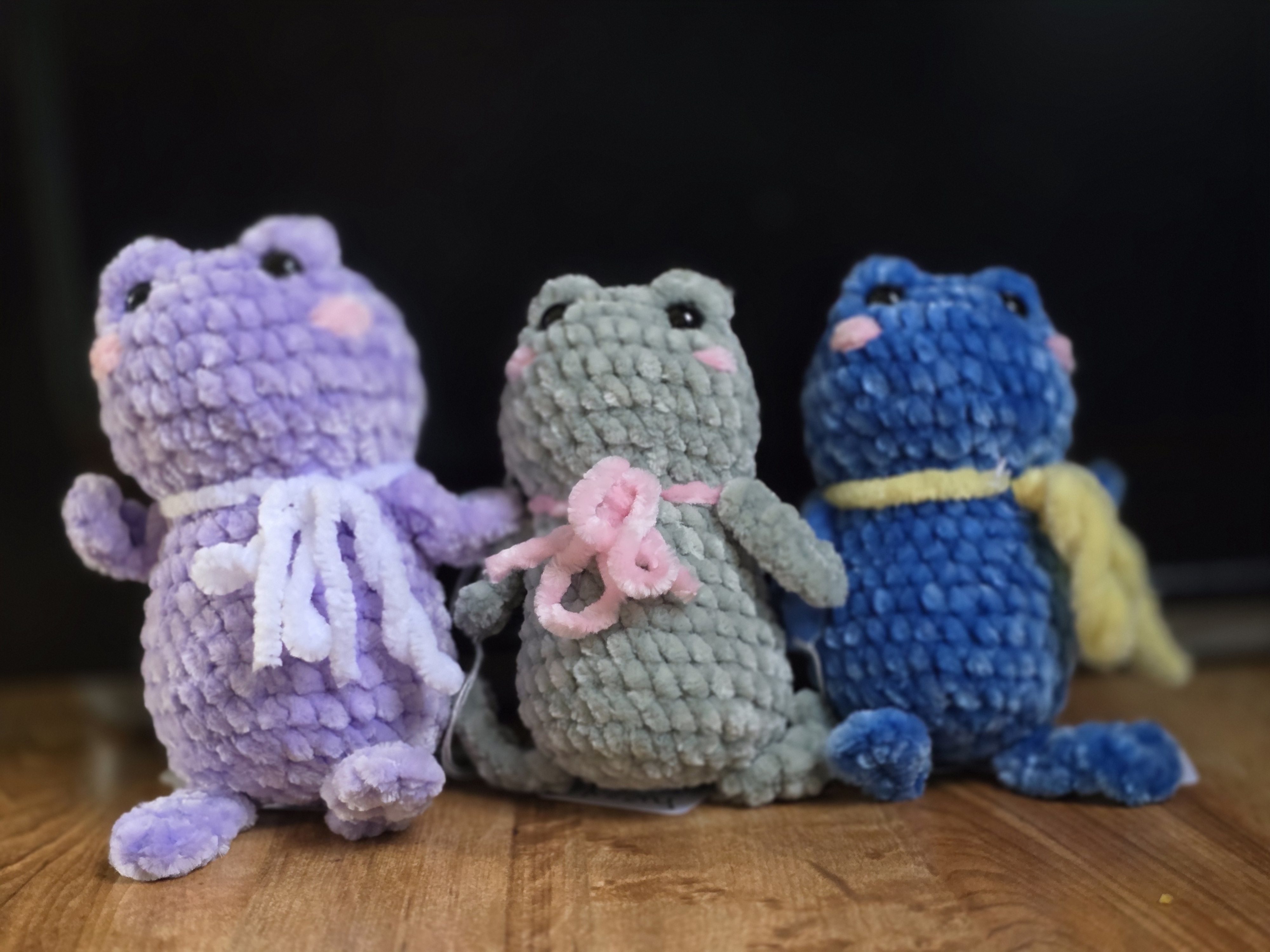 Handmade Crochet Frog Plushies