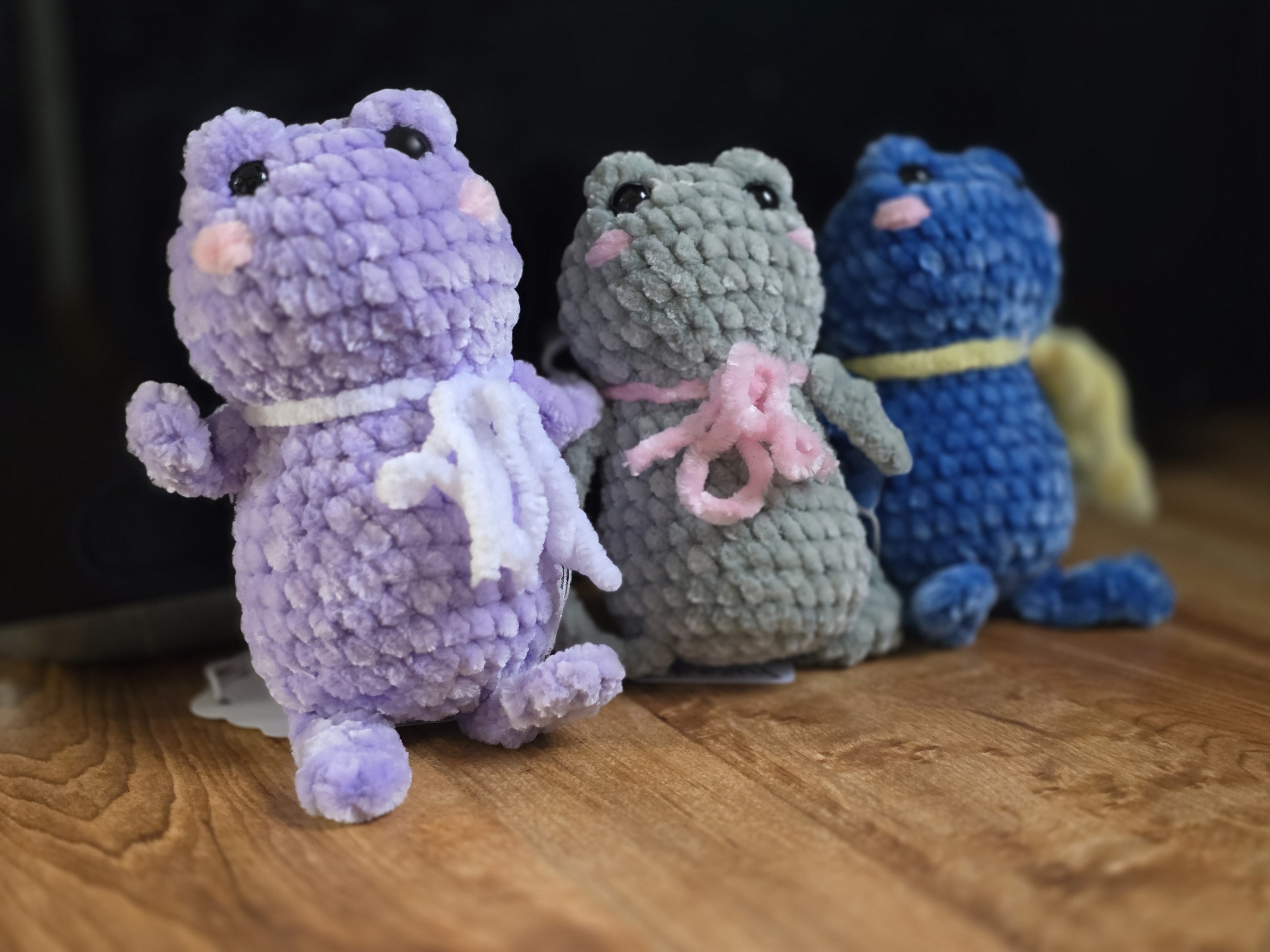 Handmade Crochet Frog Plushies