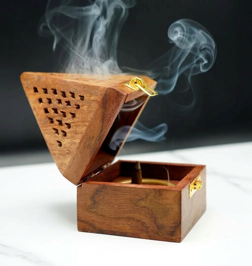 Wooden Incense Holder Box (Dhoop Dani)