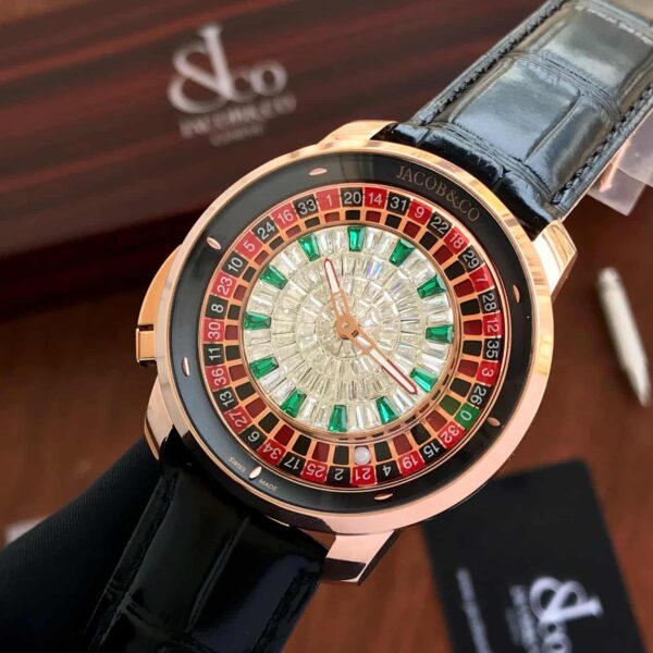 Jacob & Co Casino Tourbillon Rose Gold Baguette Watch For Men’s