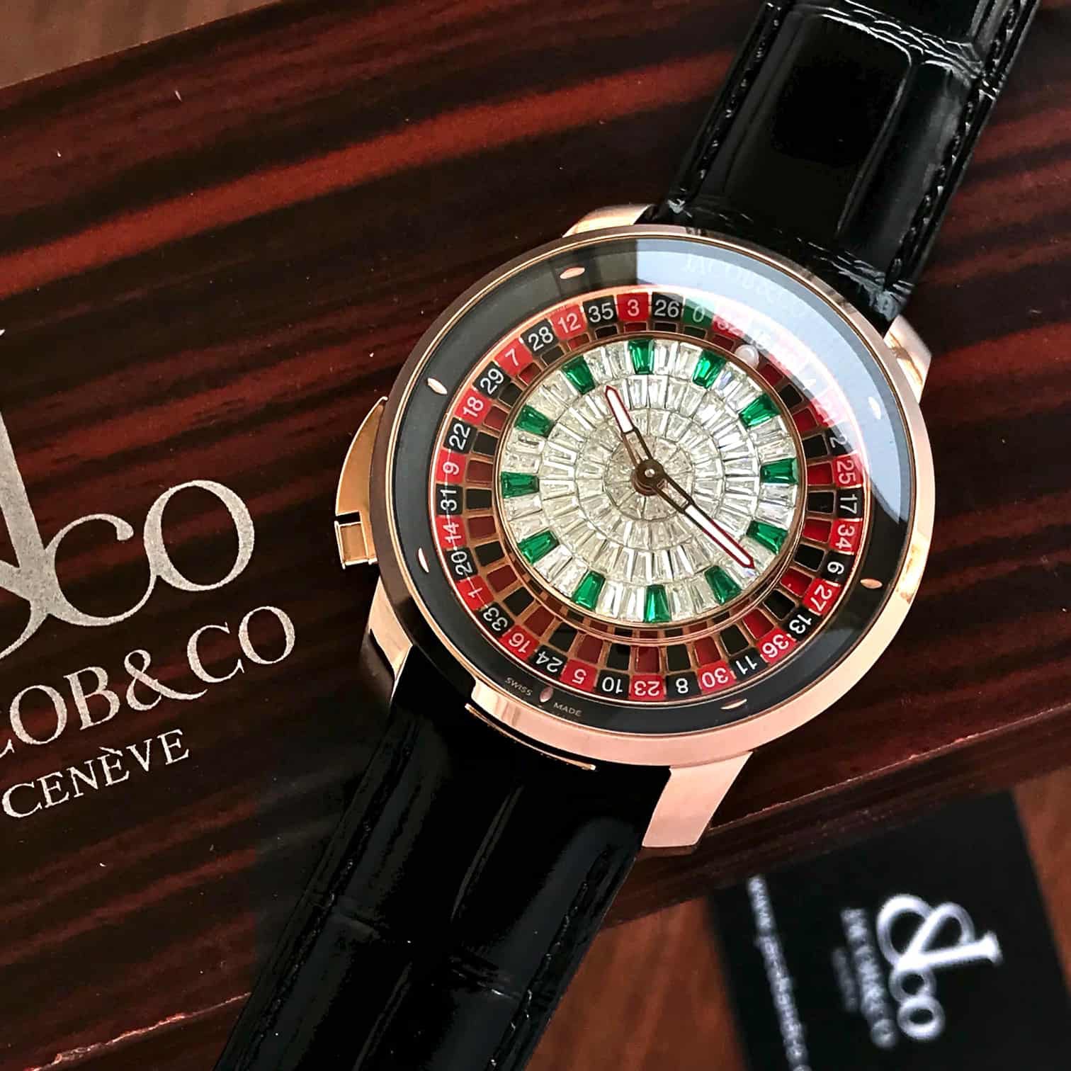 Jacob & Co Casino Tourbillon Rose Gold Baguette Watch For Men’s