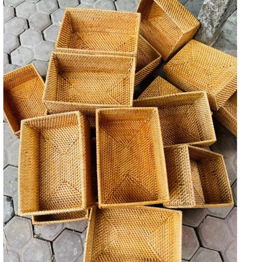 Handwoven Rattan Storage Baskets