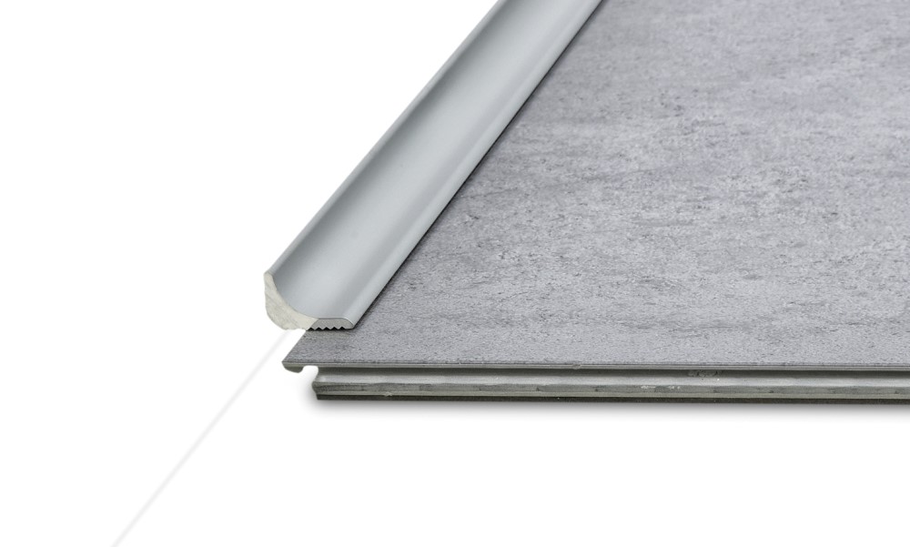 Rinconera o junquillo aluminio blanco y plata 2000x16x11mm