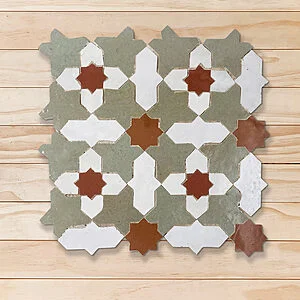 Zellige Placa "Mrspaa Blaakda" ZP461 19,7x19,7cm