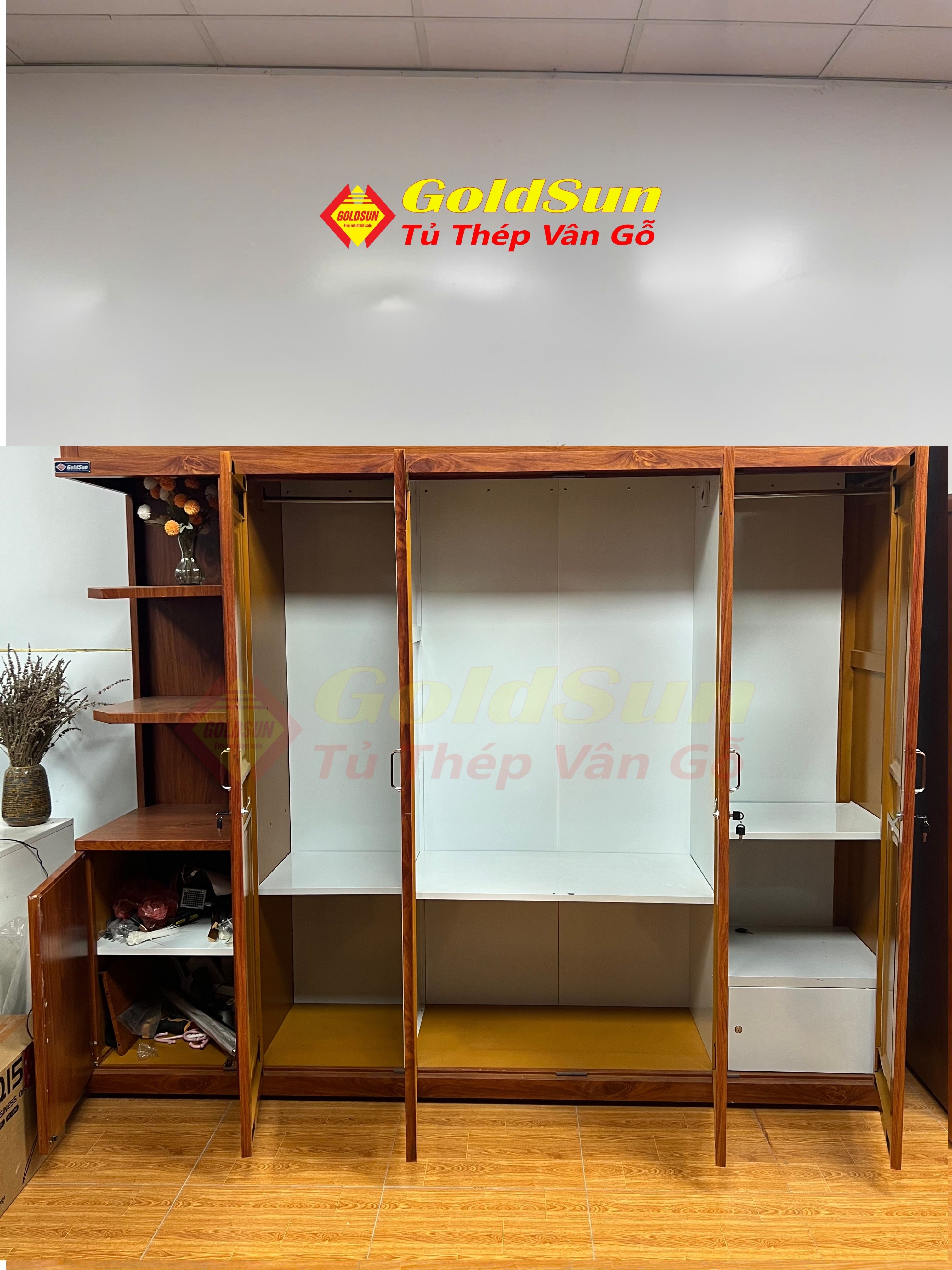 Tủ M5-4 Cánh Huỳnh Liền Kệ Góc Trái