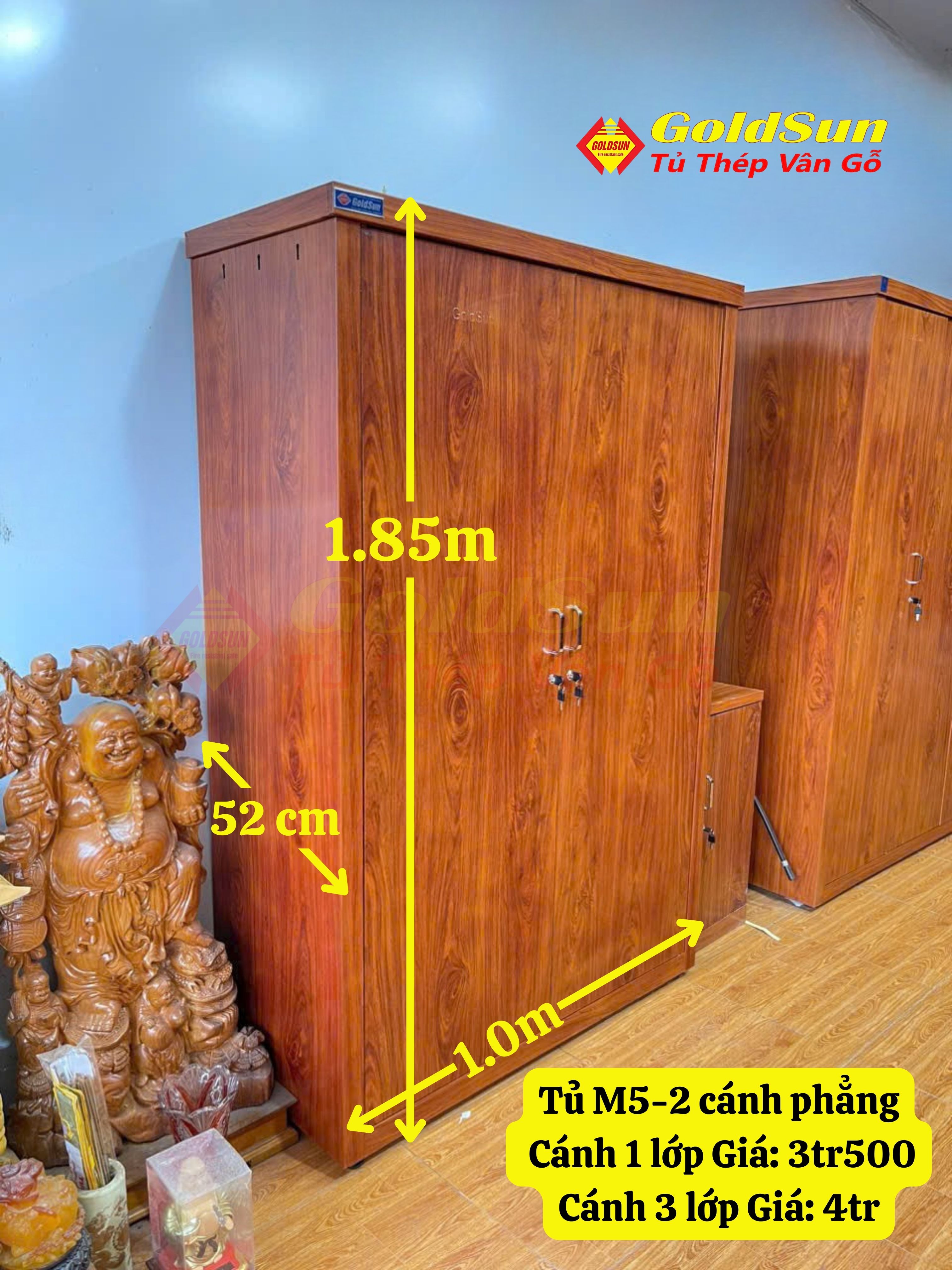 Tủ M5-2 Cánh Phẳng -Rộng 1M