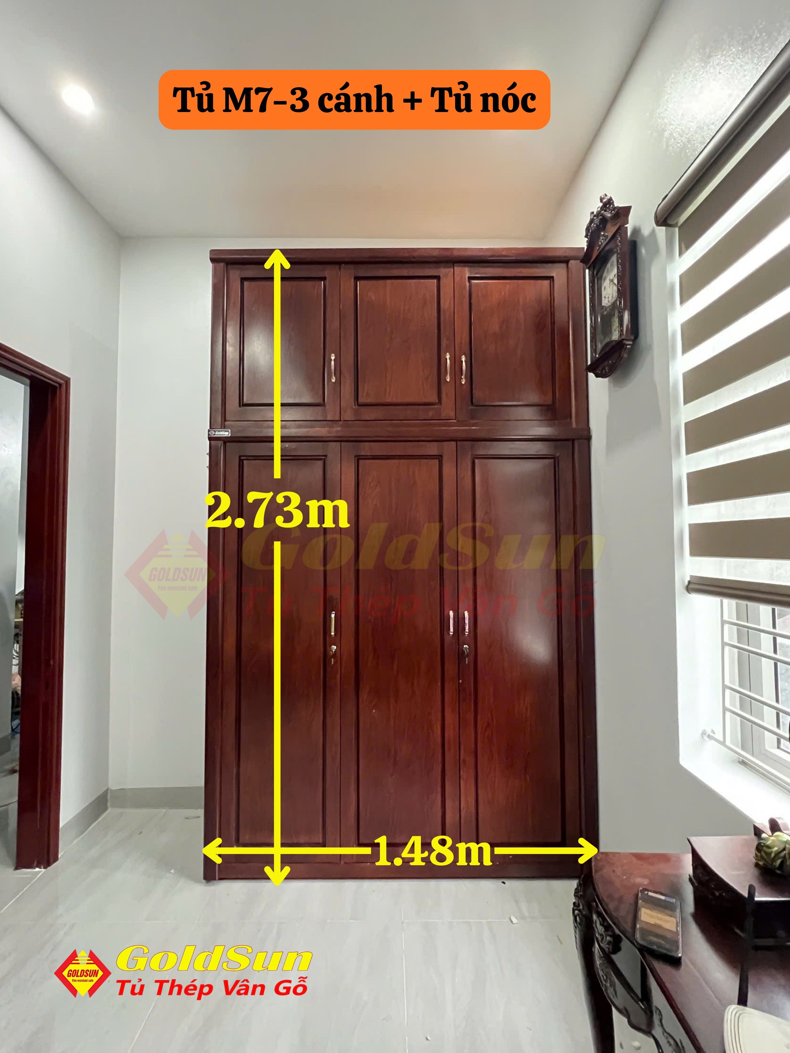 Tủ M7-3 Cánh + Tủ Nóc 