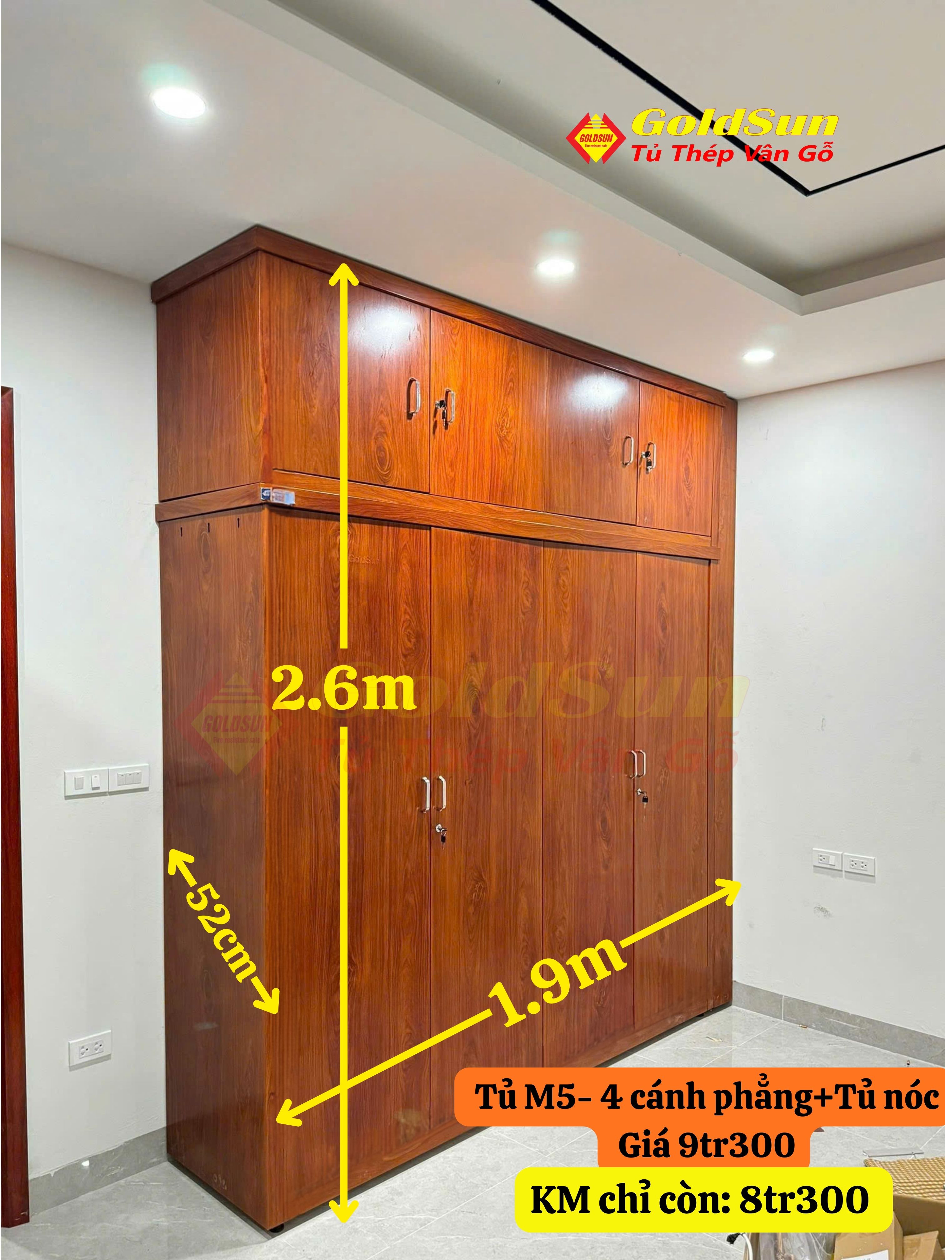 Tủ M5-4 Cánh Phẳng + Tủ Nóc