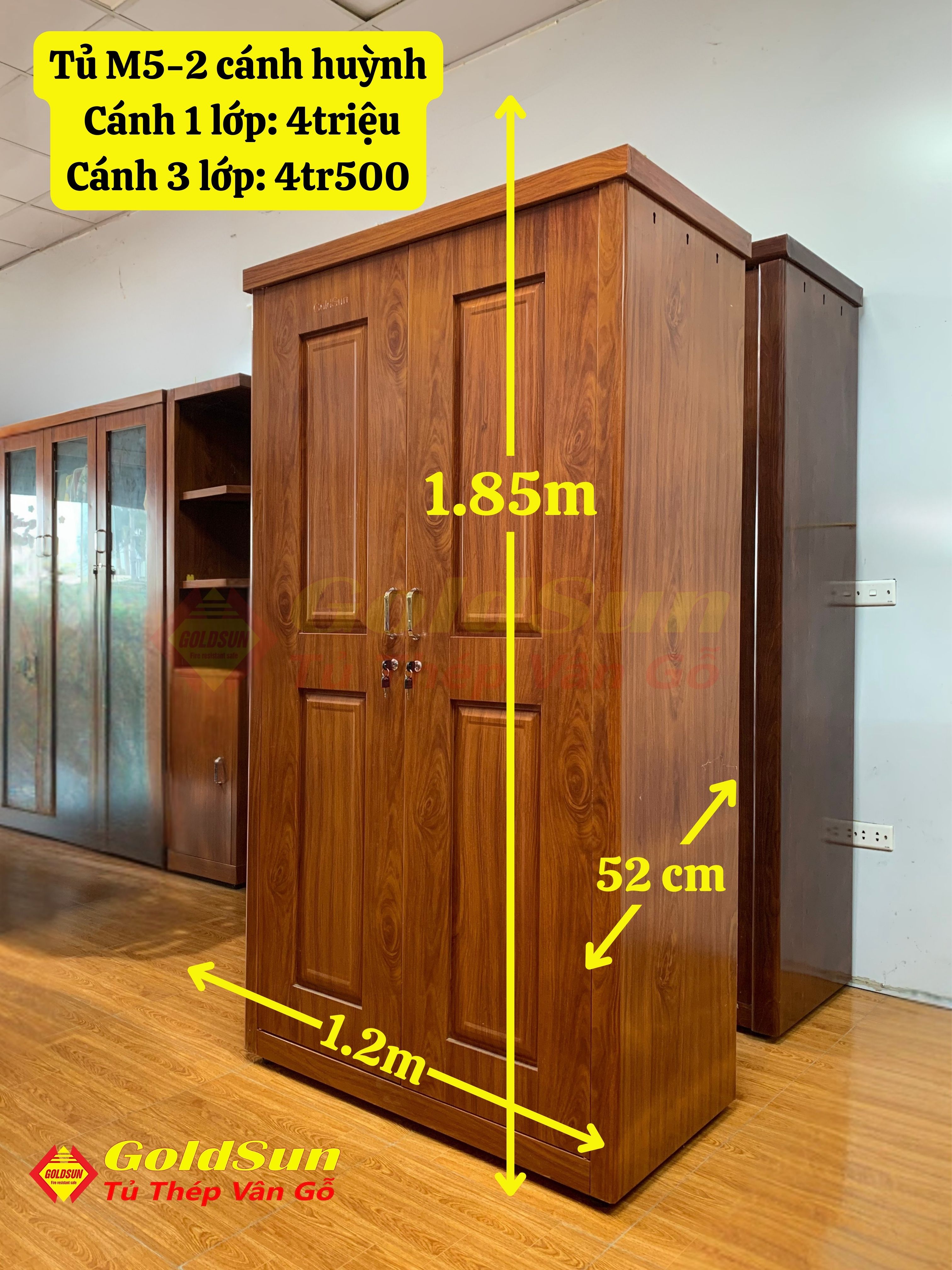 Tủ M5-2 Cánh Huỳnh -Rộng 1M2