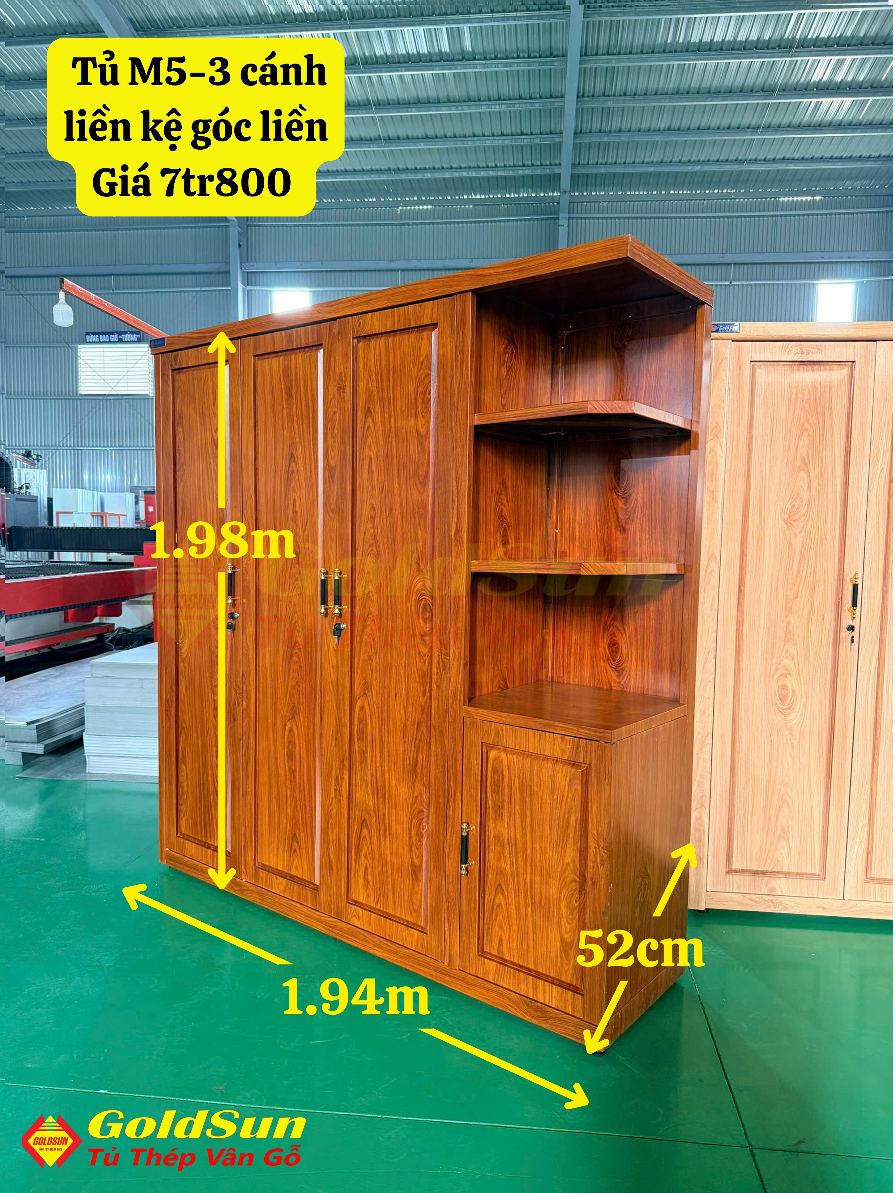 Tủ M5-3 Cánh Huỳnh Liền Kệ Góc Phải