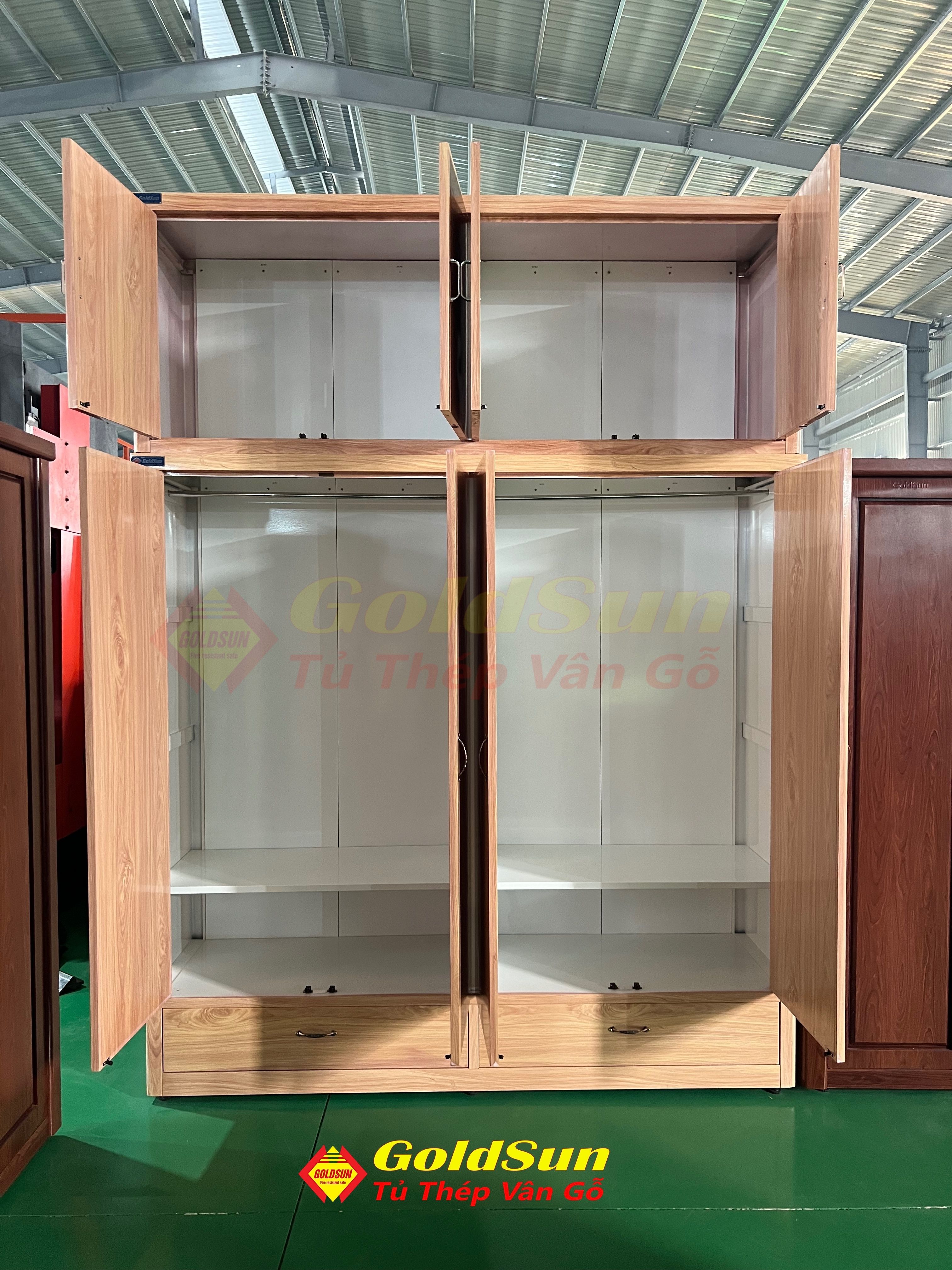 Tủ M3-4 Cánh 2 Ngăn Kéo + Tủ Nóc