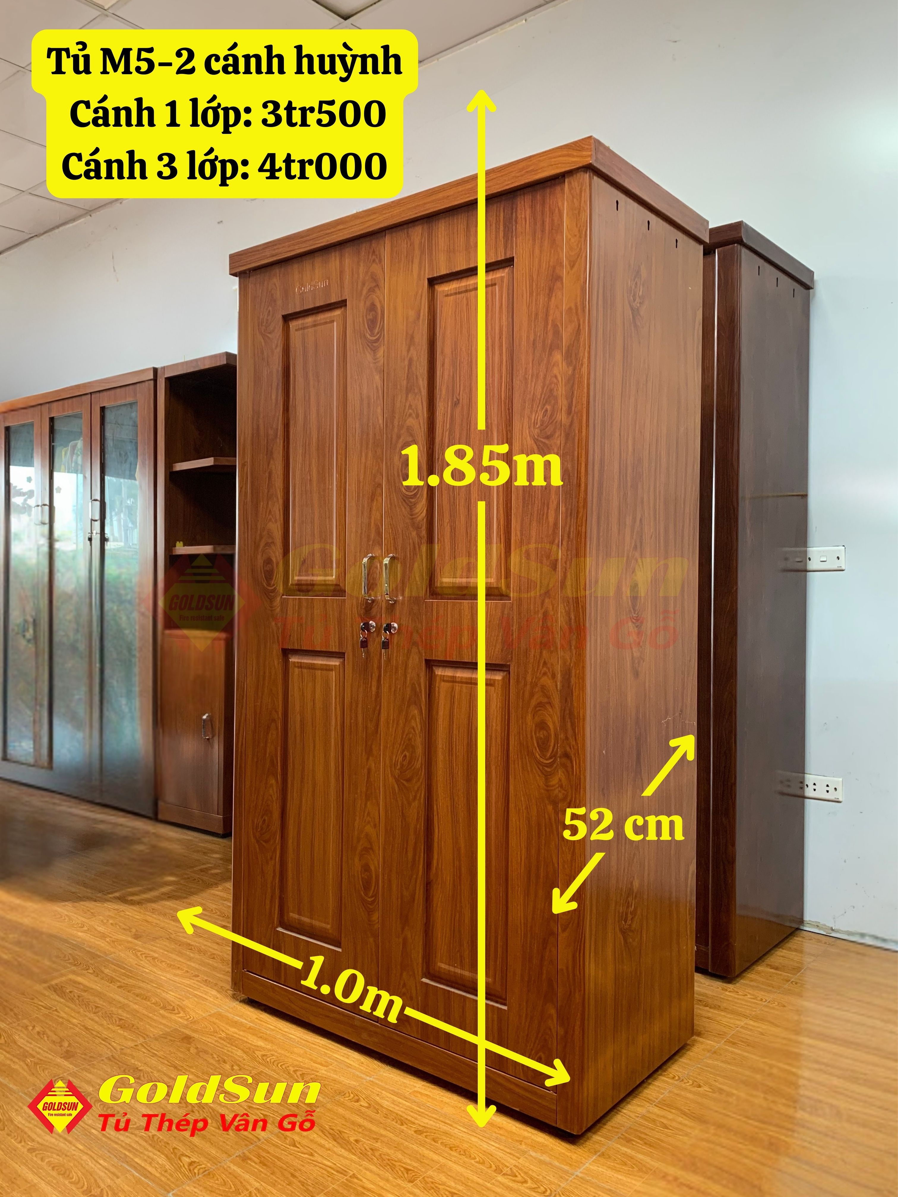 Tủ M5-2 Cánh Huỳnh -Rộng 1M