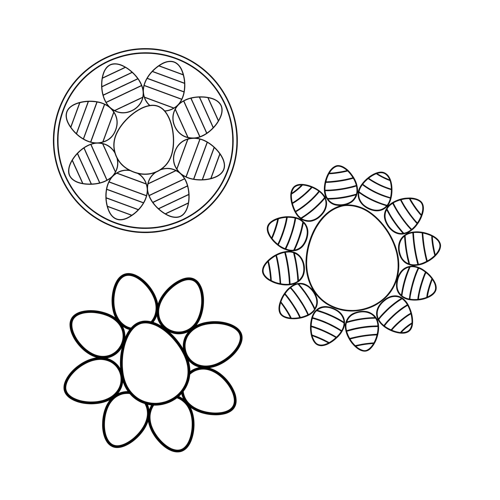 Easy Easter Egg Mandala Coloring Page