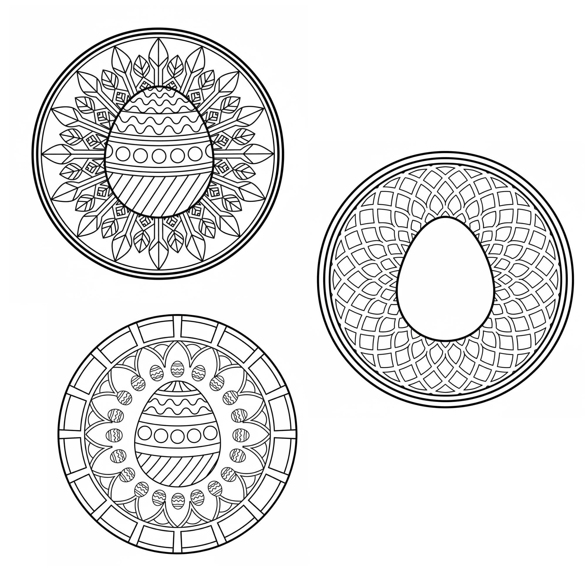 Easter Egg Mandala Coloring Page Bundle 2