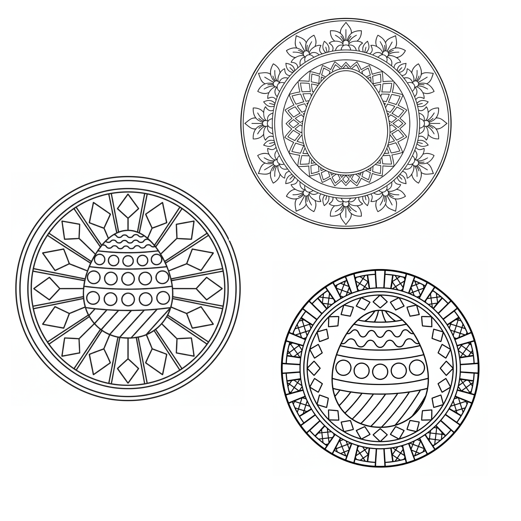 Easter Egg Mandala Coloring Page Bundle 2