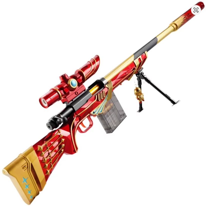 Fusil Sniper Jouet Rouge et Or