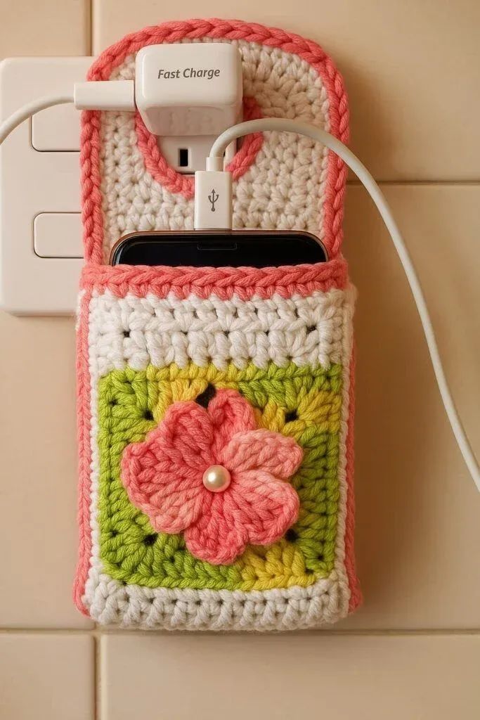 Crochet Wall Charging Holder