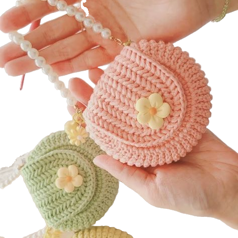 Crochet Flower Coin Pouch