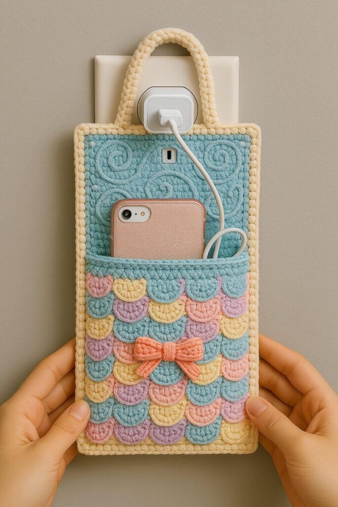Crochet Mobile Charging Station Holder