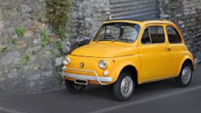 Vintage Yellow Fiat 500