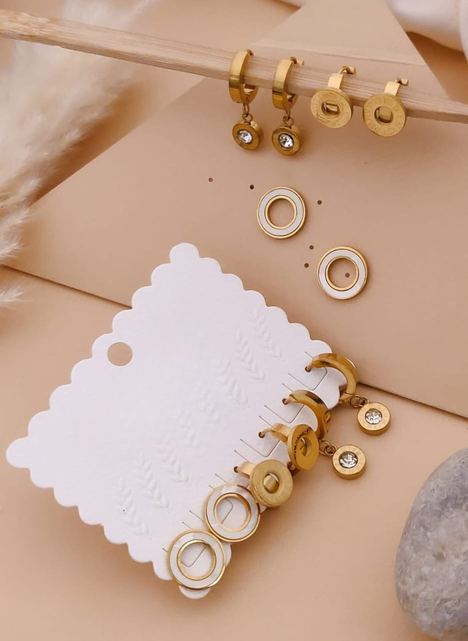 Gold-Plated Hoop Earrings Set