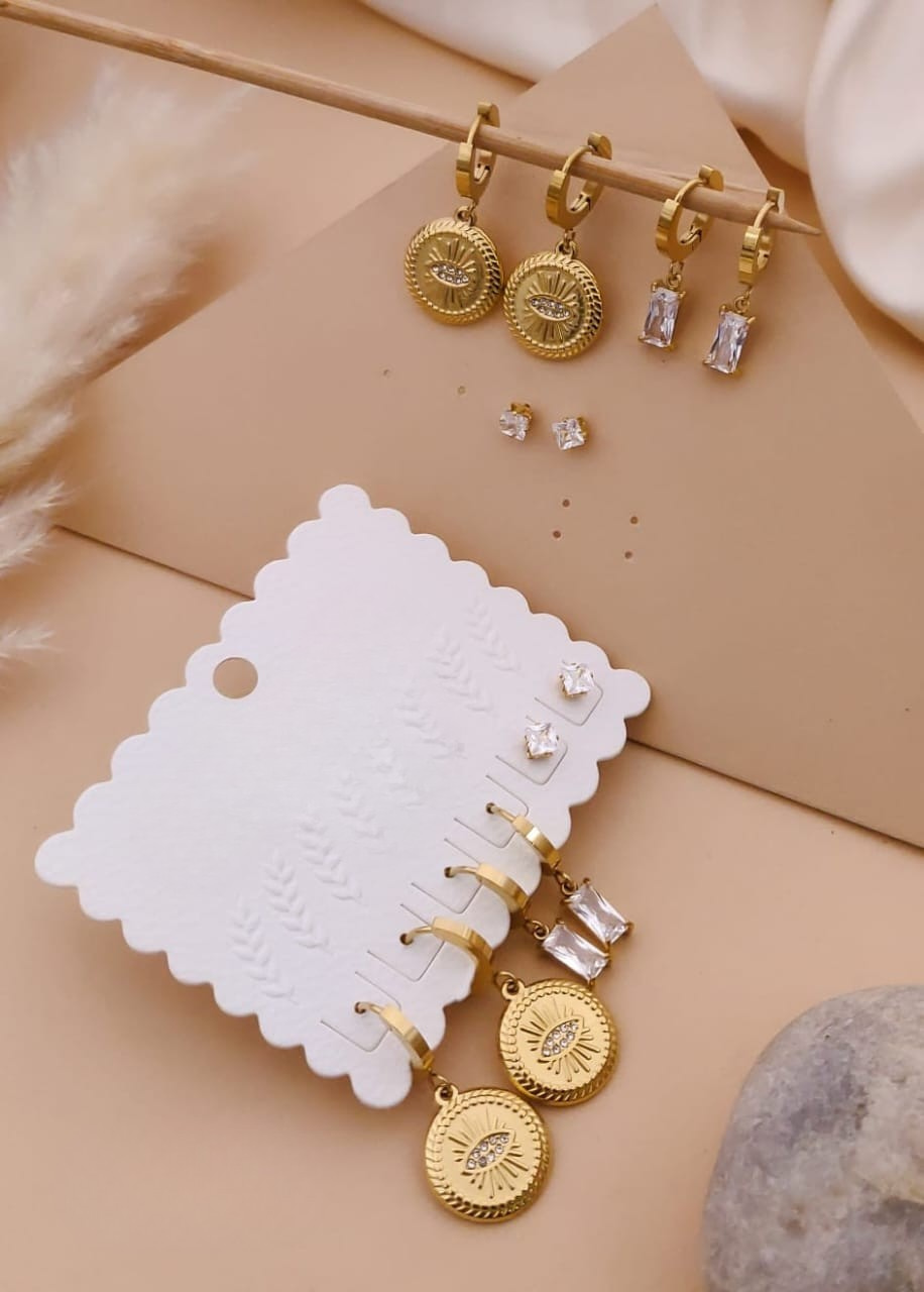 Gold Plated Earrings Set