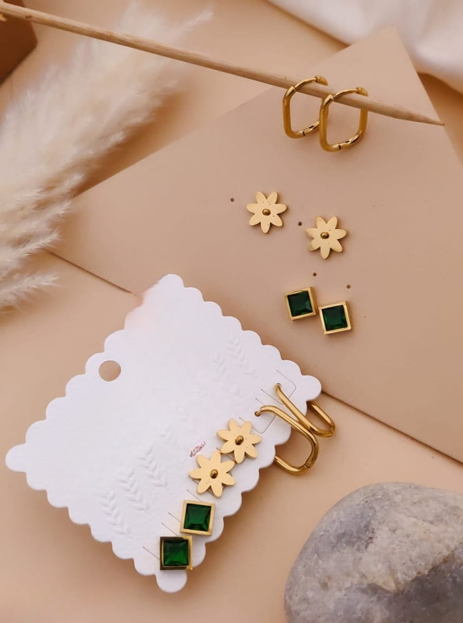 Gold Plated Earrings Set