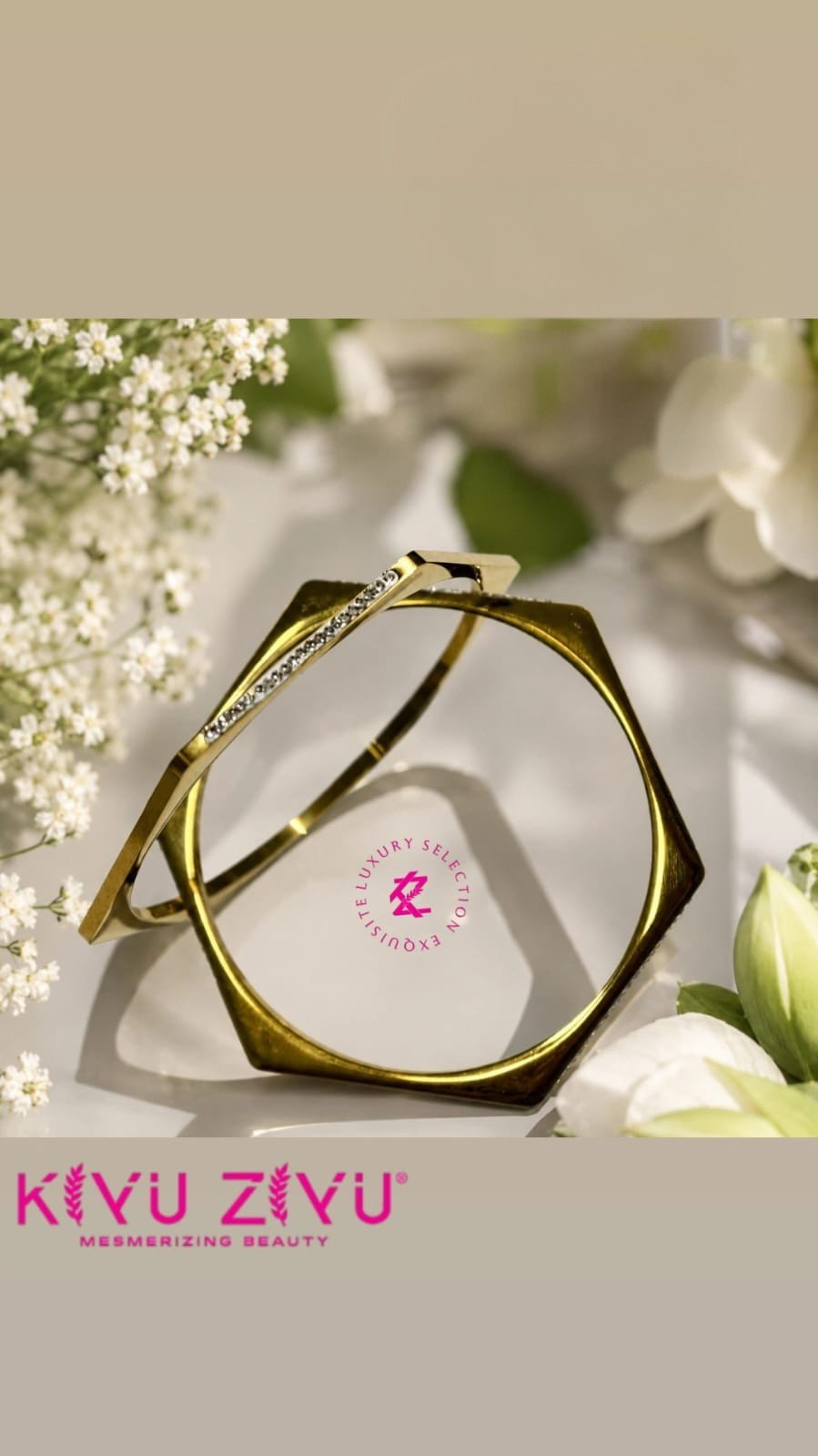 Geometric Gold-Tone Bangles
