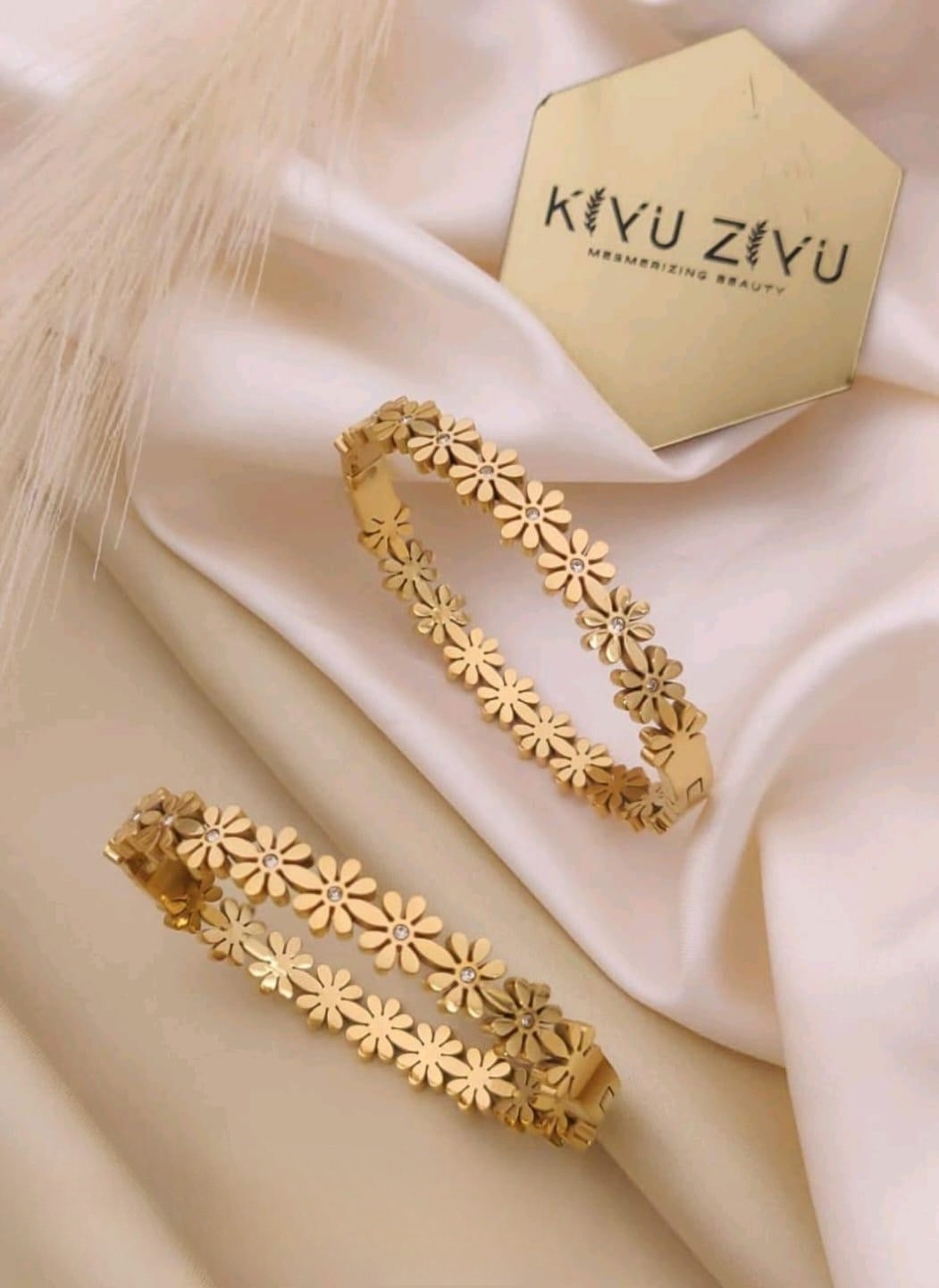 Floral Golden Bangles