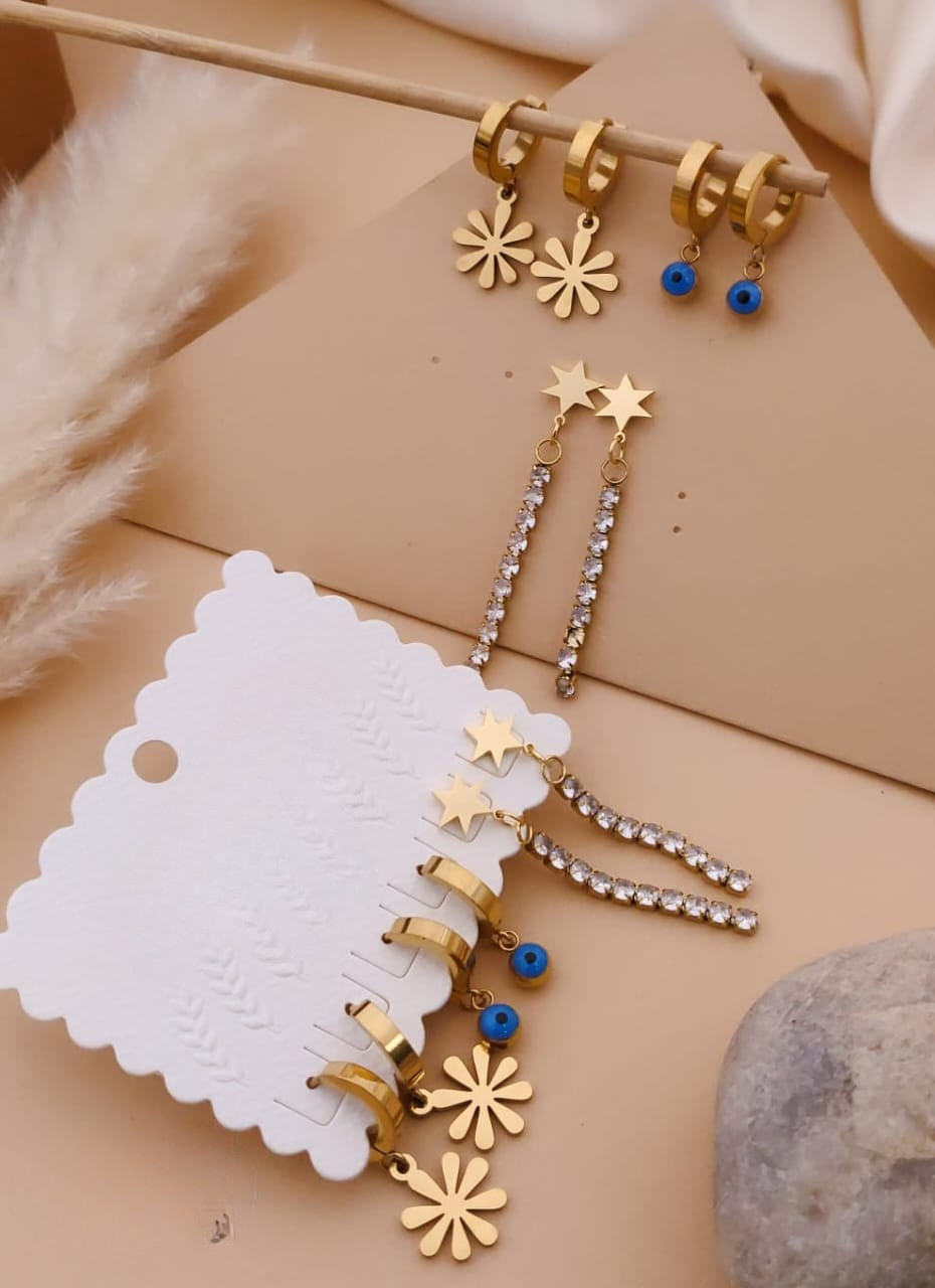 Gold Plated Combo Earrings Set