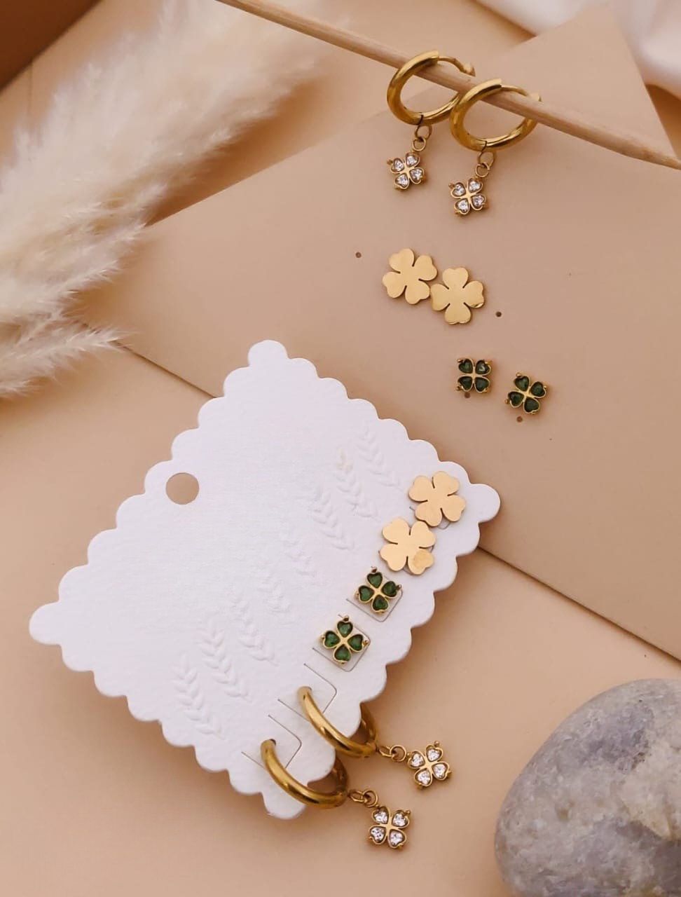 Clover Charm Earring Set