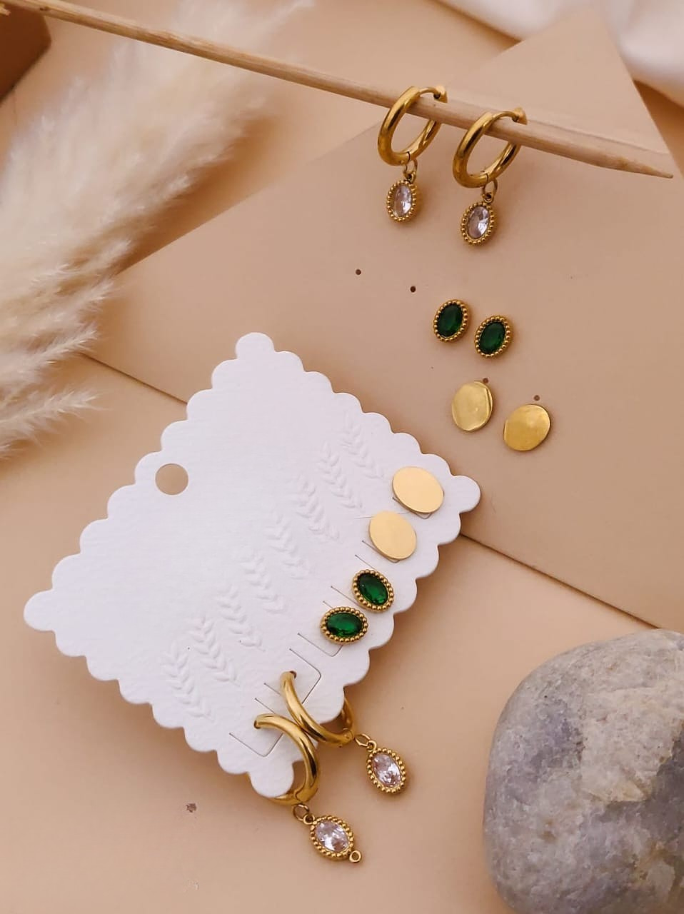 Elegant Gold Earring Set