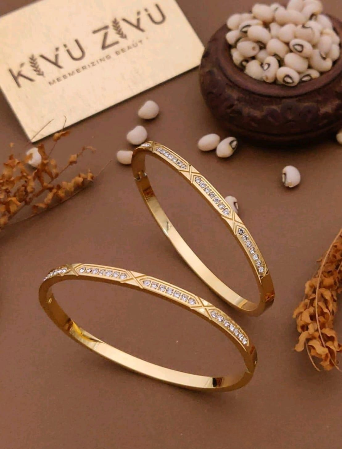 Elegant Gold-Plated Bangles