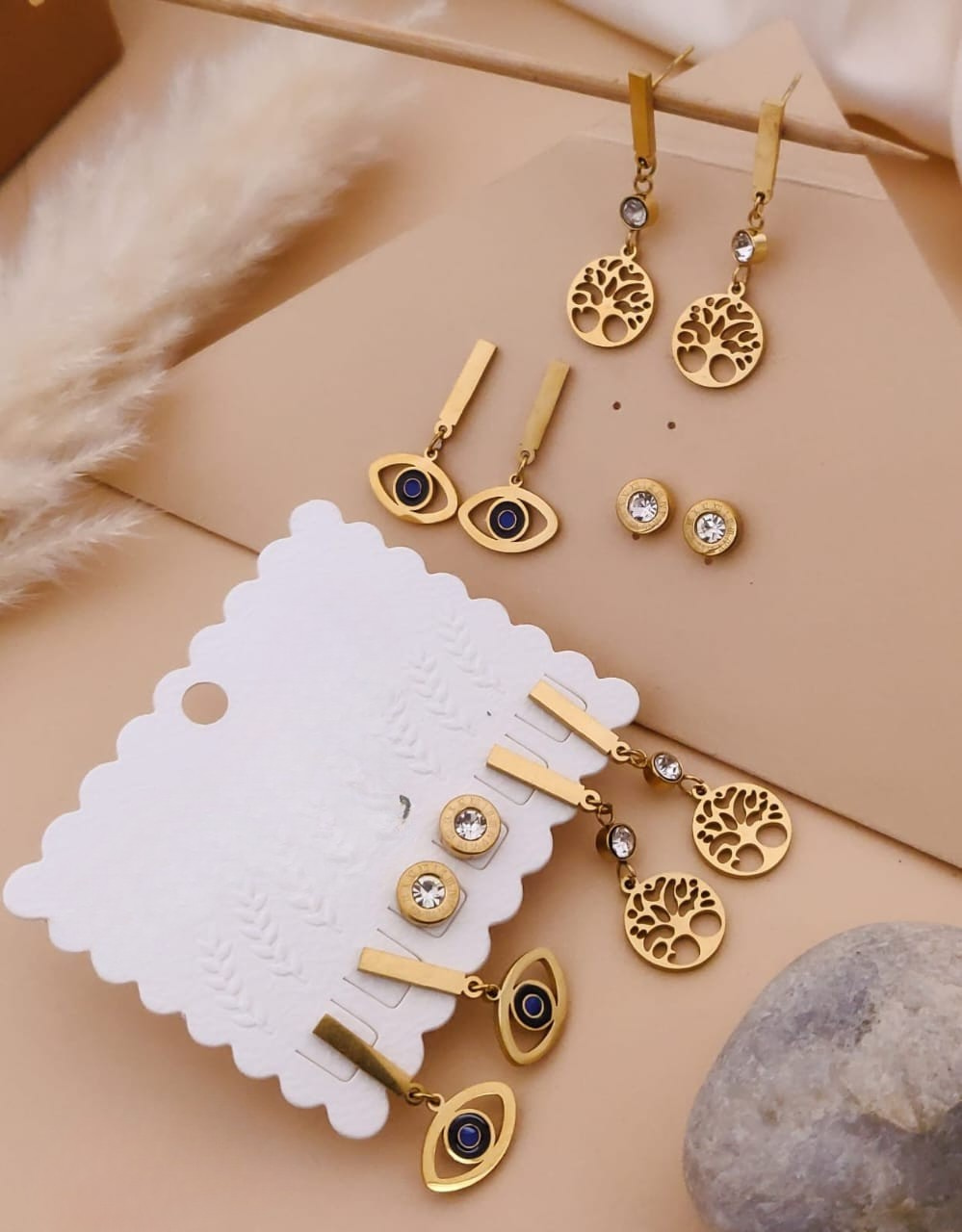 Elegant Gold Plated Earring Set
