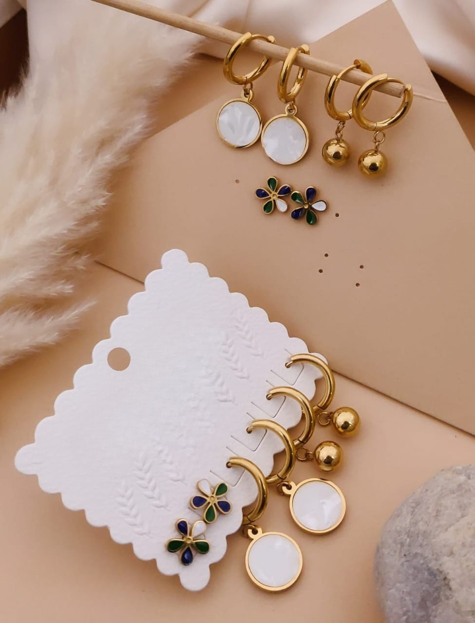 Elegant Gold-Plated Earring Set