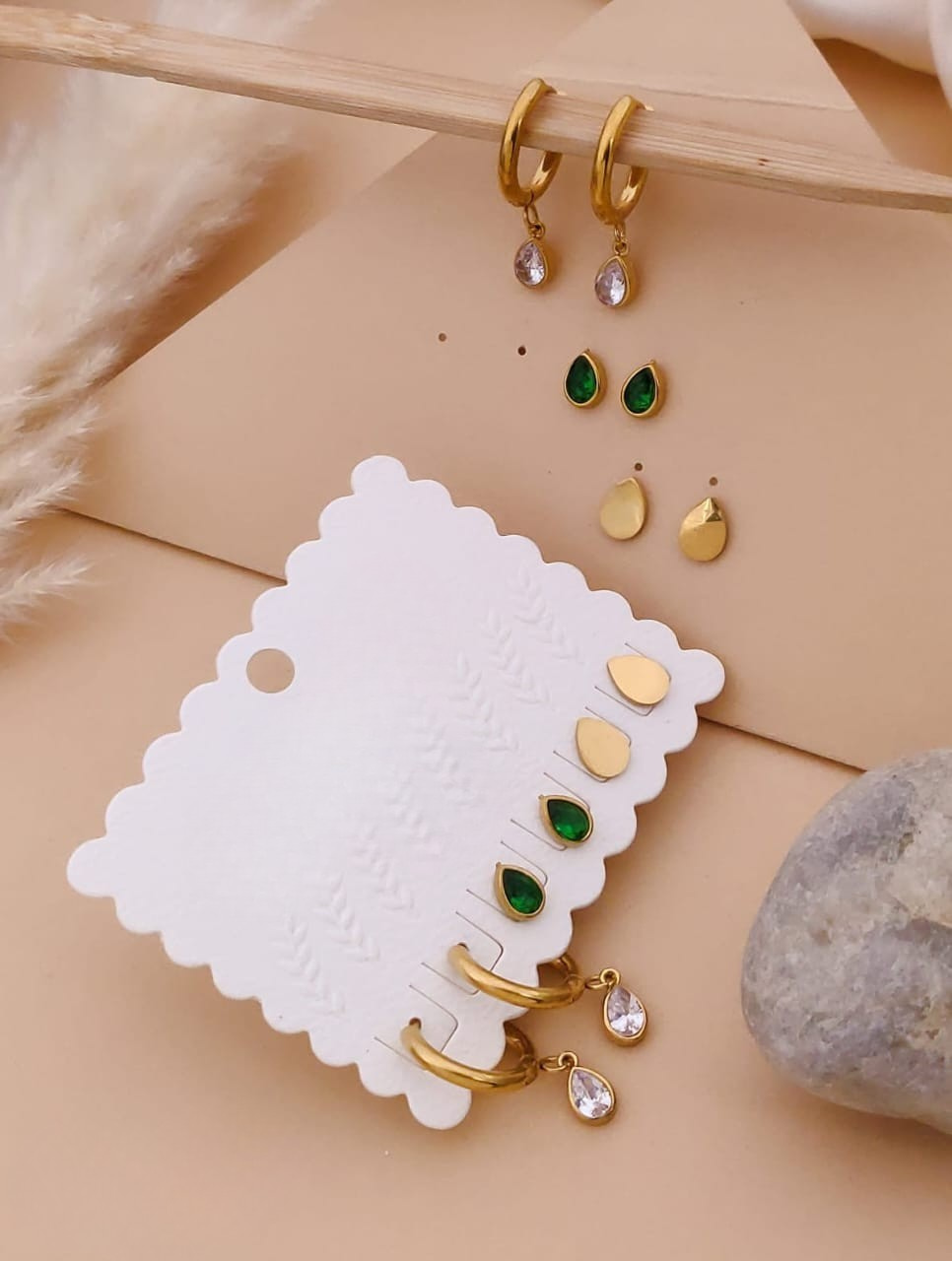 Elegant Gold-Plated Earring Set