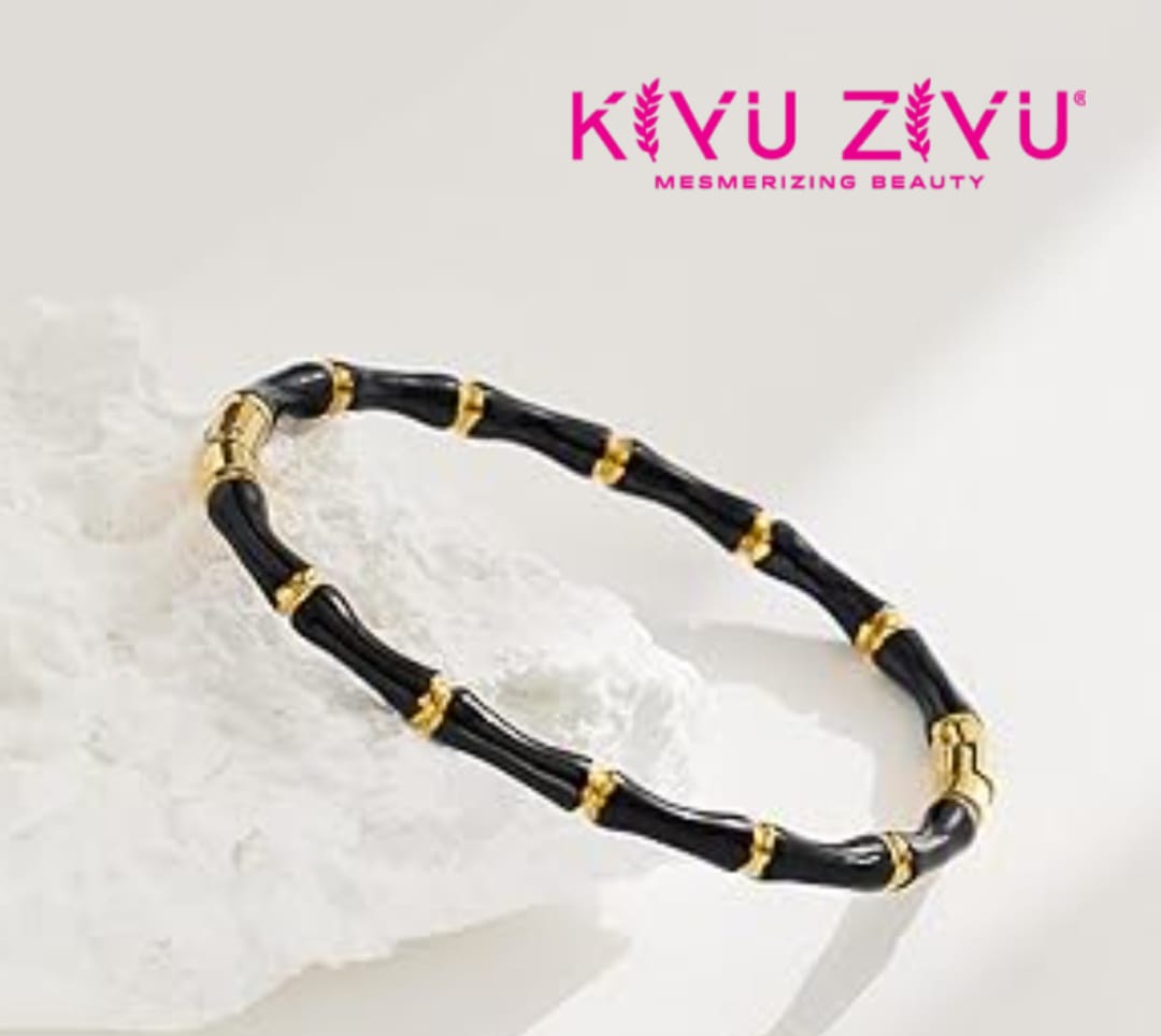 Black and Gold Bamboo Bracelet
