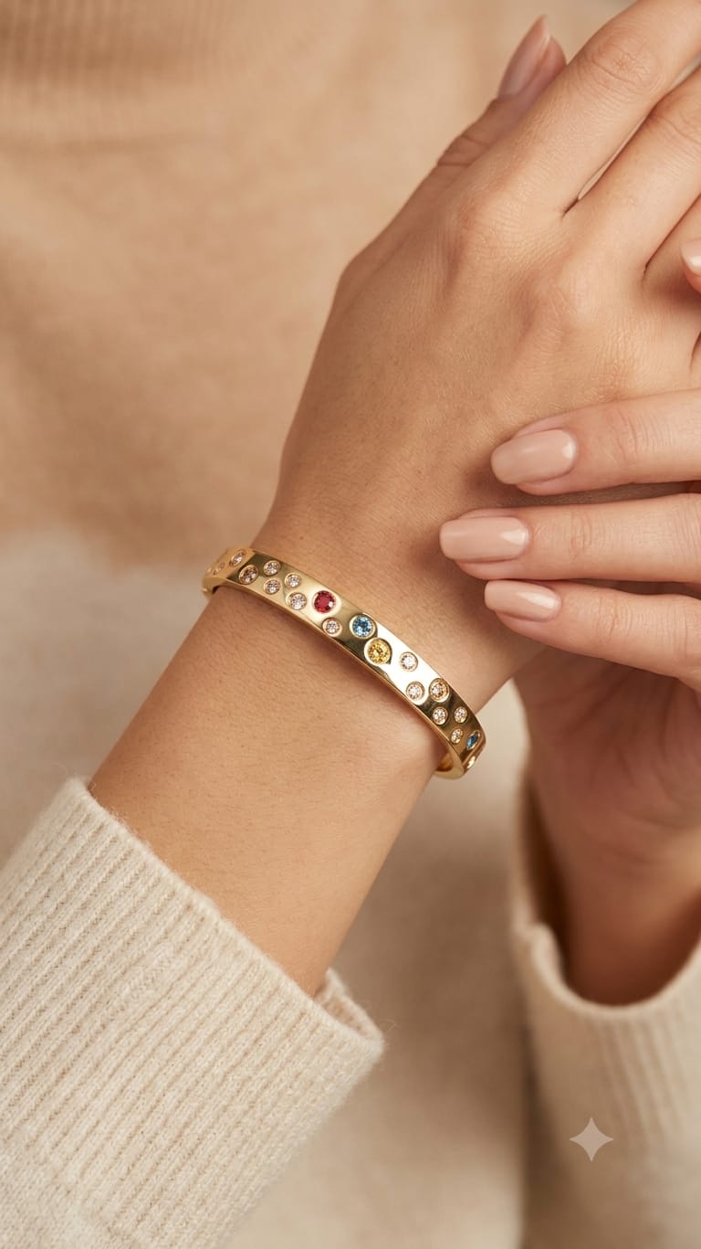 Gold Plated Gemstone Bracelet
