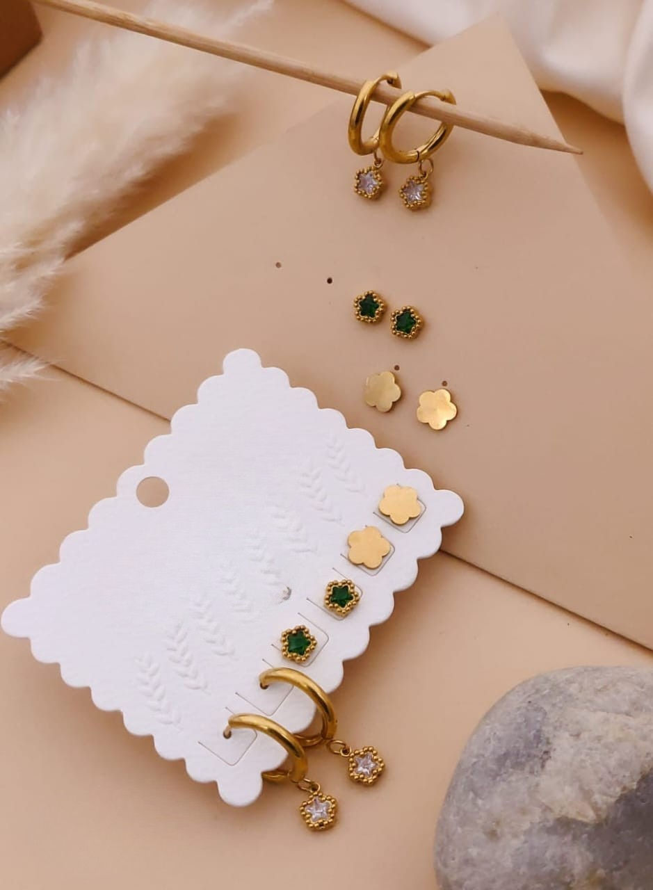 Elegant Gold-Plated Earring Set