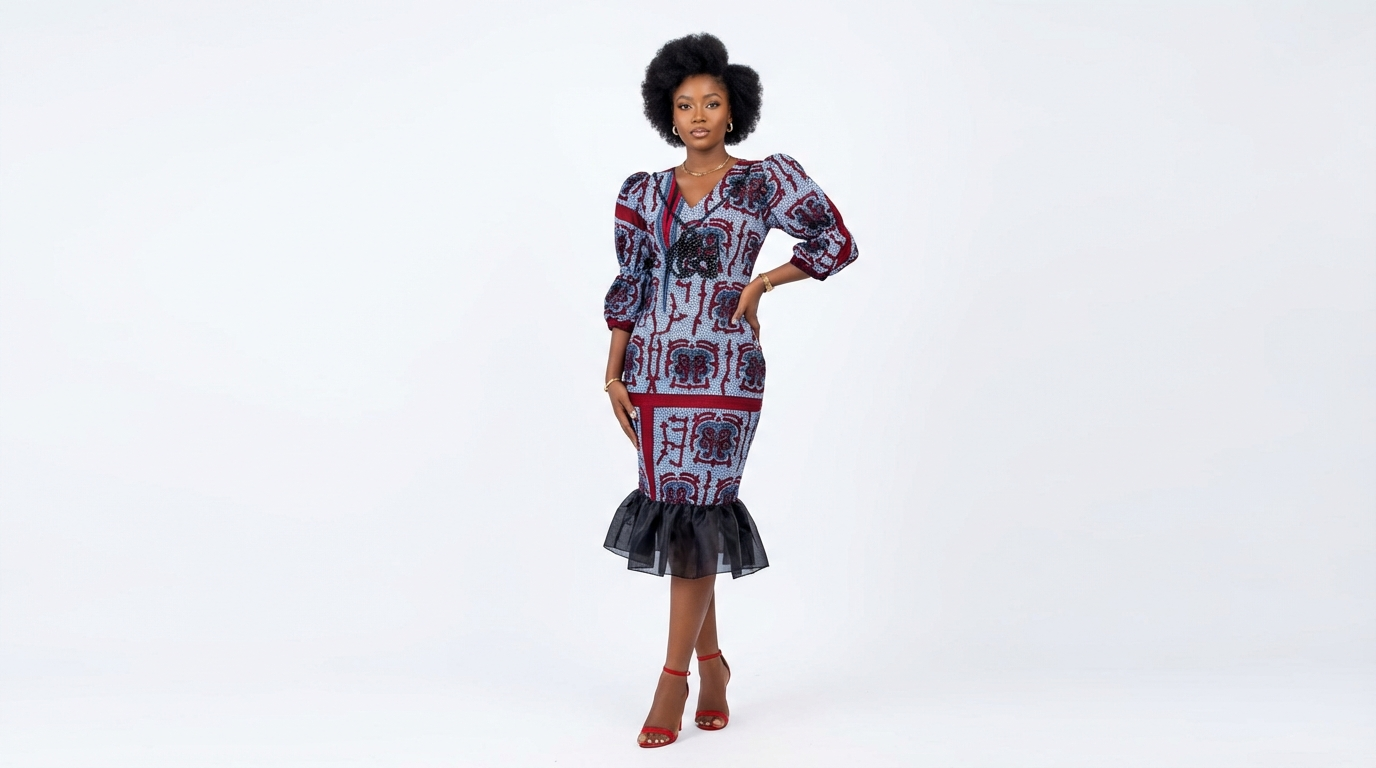 Robe midi à motifs africains