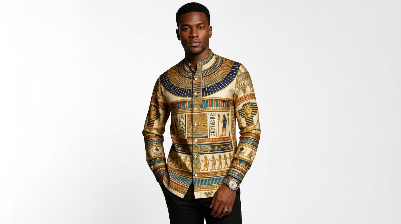 Chemise à motif égyptien