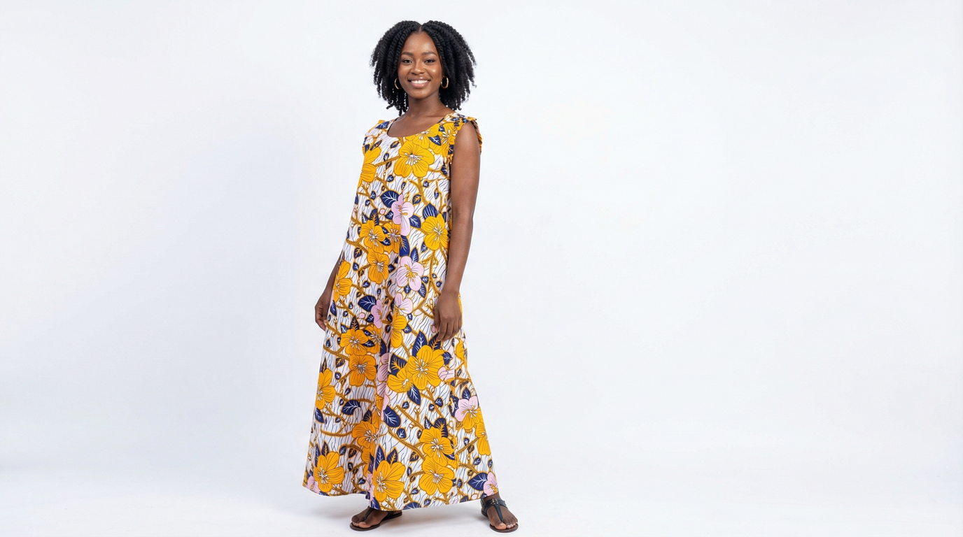 Robe fleurie mi-longue