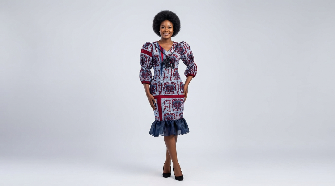 Robe midi à motifs africains