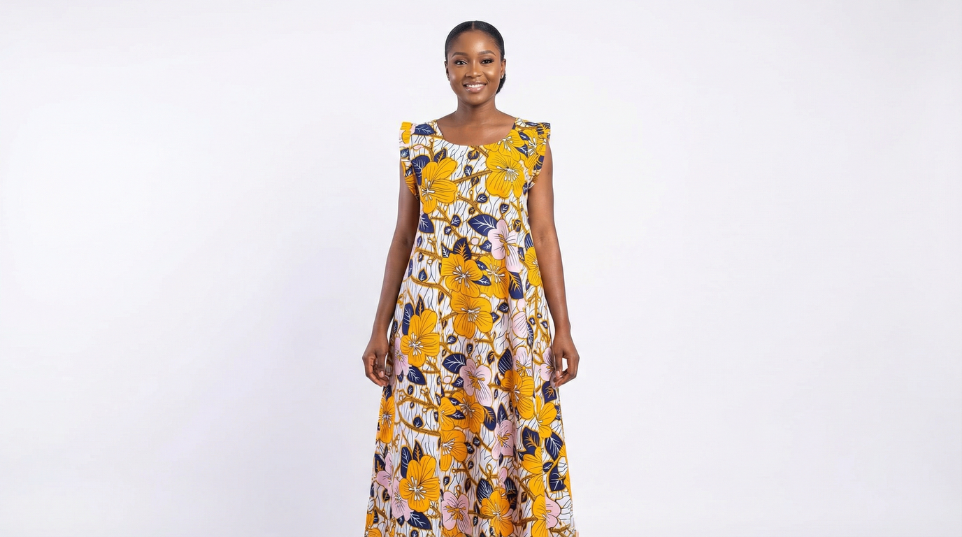 Robe fleurie mi-longue