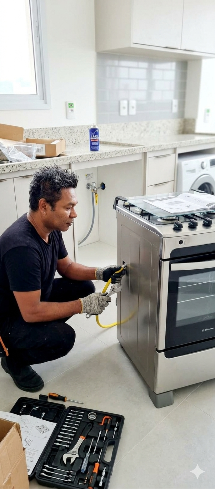 INSTALAÇÃO DE FOGÃO E CONVERSÃO 